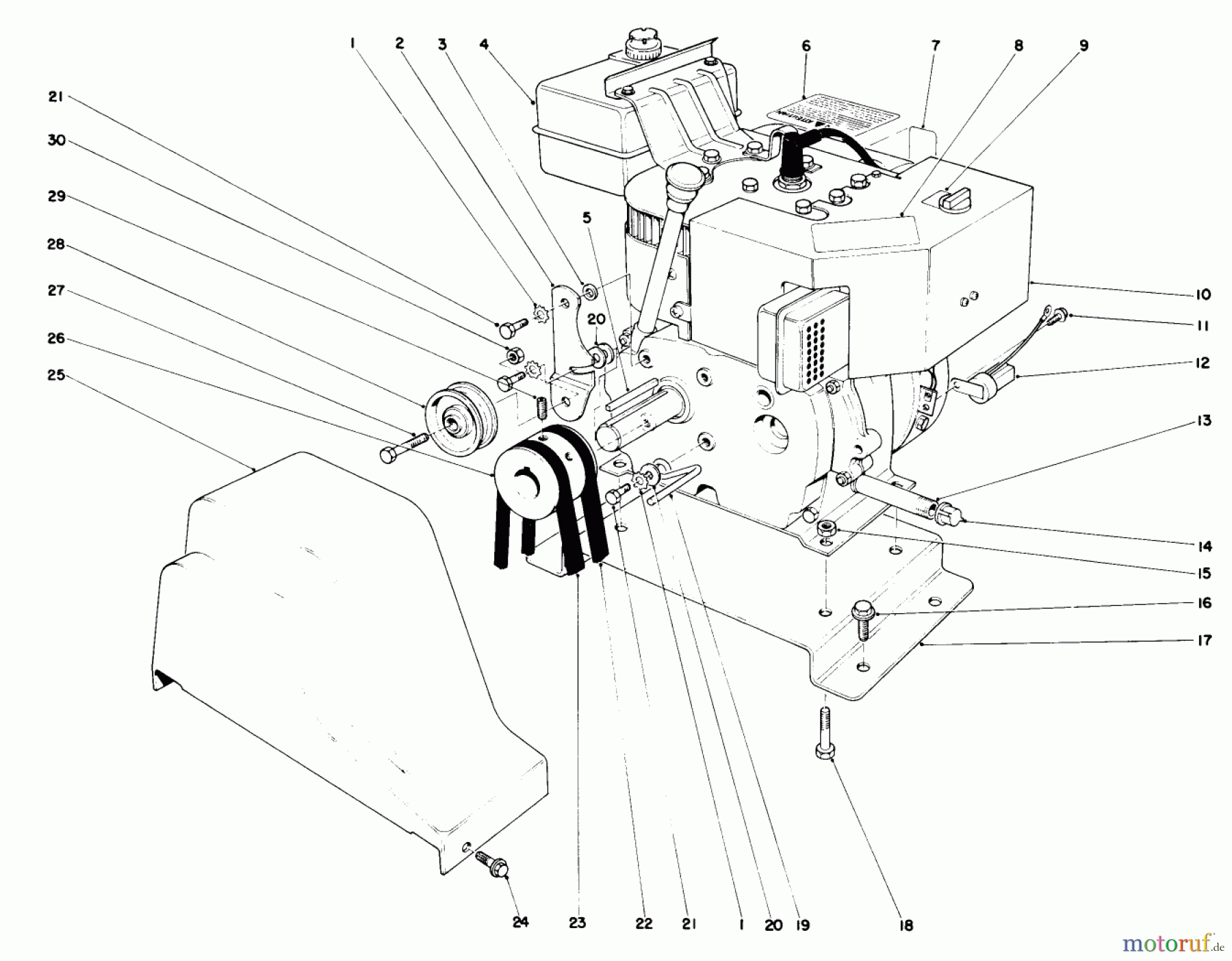 Toro Neu Snow Blowers/Snow Throwers Seite 1 38065 (624) - Toro 624 Snowthrower, 1989 (9000001-9999999) ENGINE ASSEMBLY