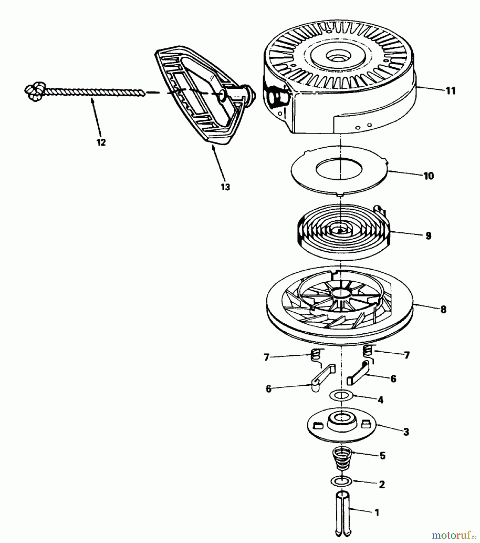 Toro Neu Snow Blowers/Snow Throwers Seite 1 38073 (724) - Toro 724 Snowthrower, 1995 (5900001-5999999) REWIND STARTER NO. 590646
