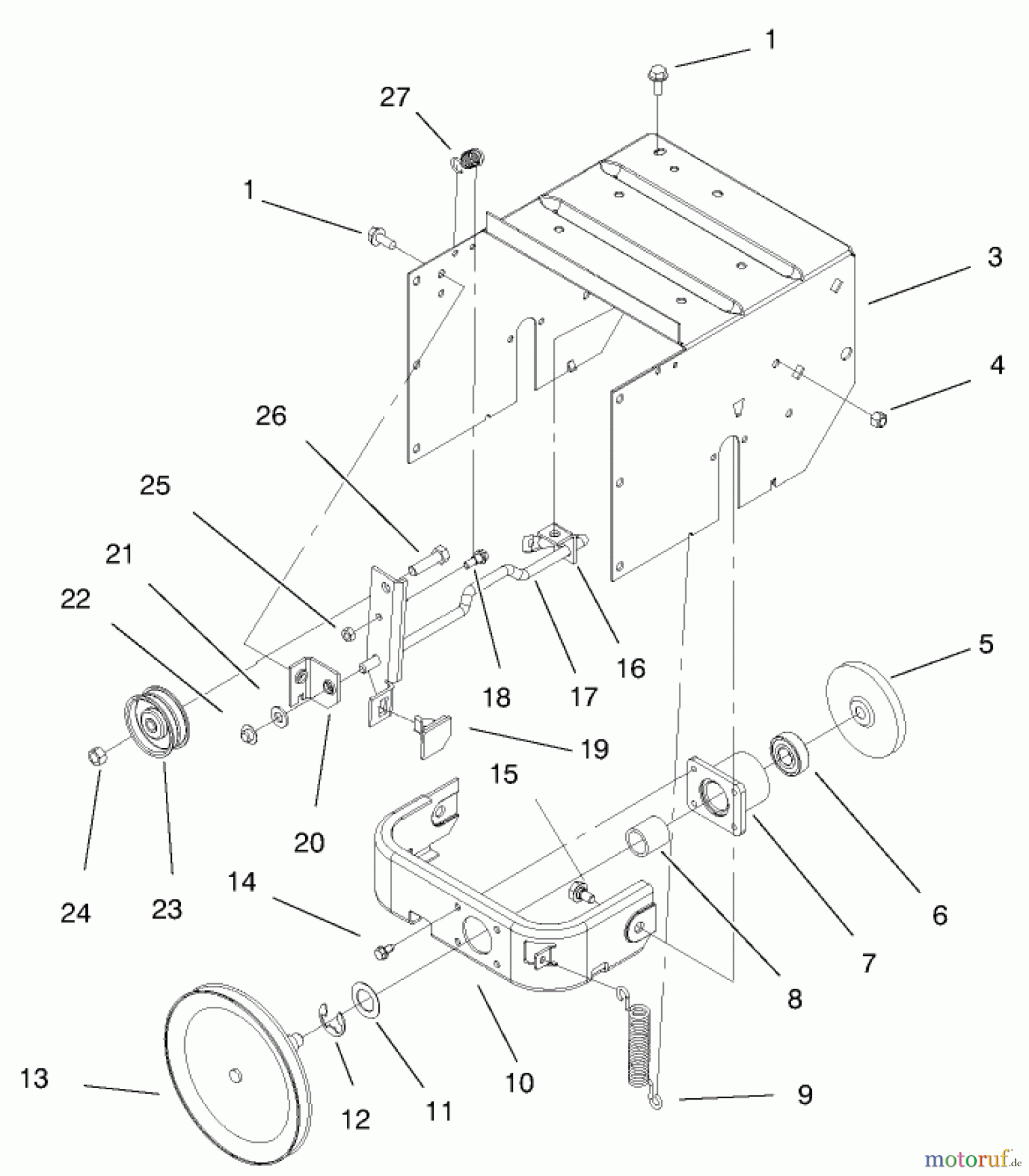  Toro Neu Snow Blowers/Snow Throwers Seite 1 38072 (724) - Toro 724 Snowthrower, 2000 (200000001-200999999) TRACTION ASSEMBLY #1