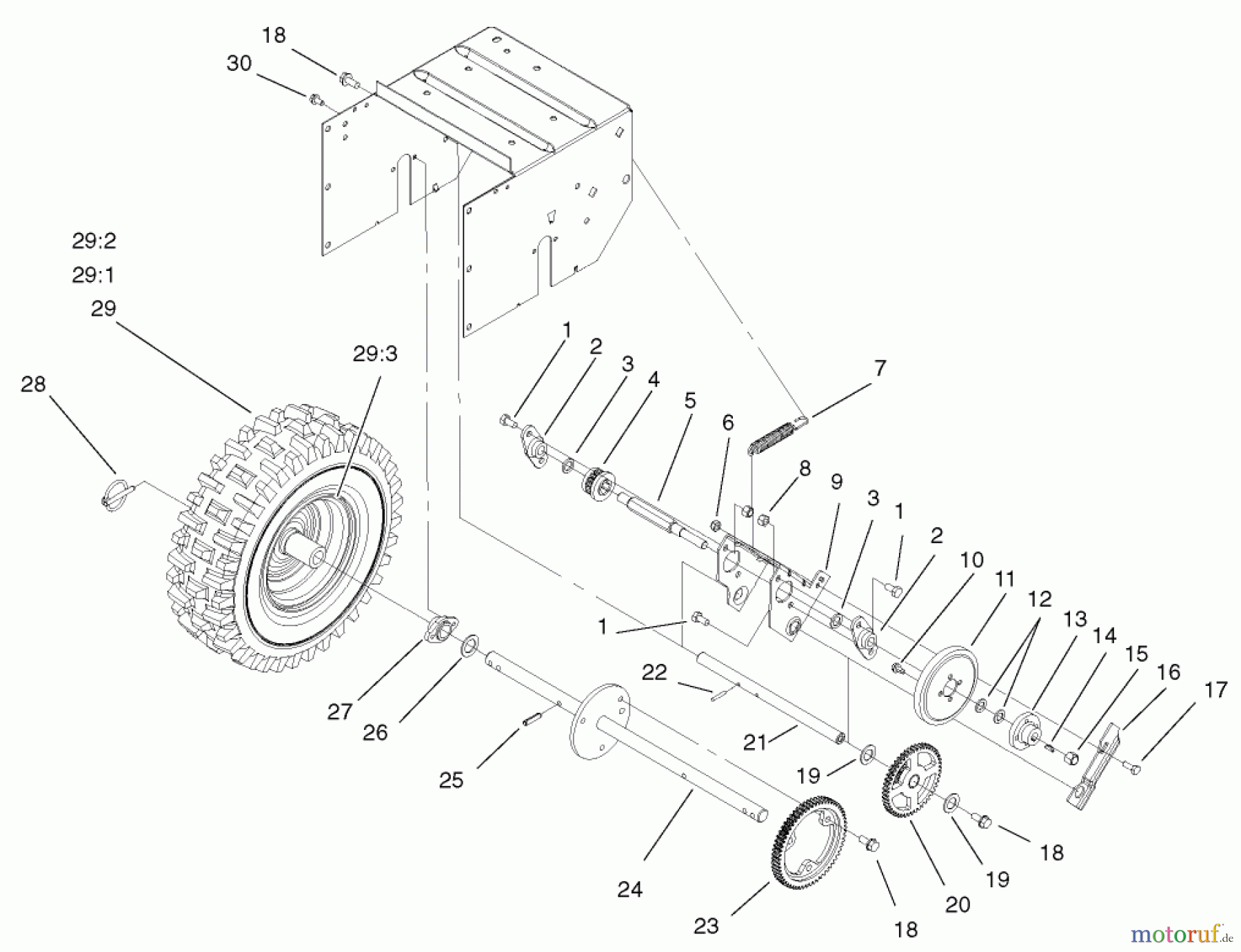  Toro Neu Snow Blowers/Snow Throwers Seite 1 38072 (724) - Toro 724 Snowthrower, 2000 (200000001-200999999) TRACTION ASSEMBLY #2