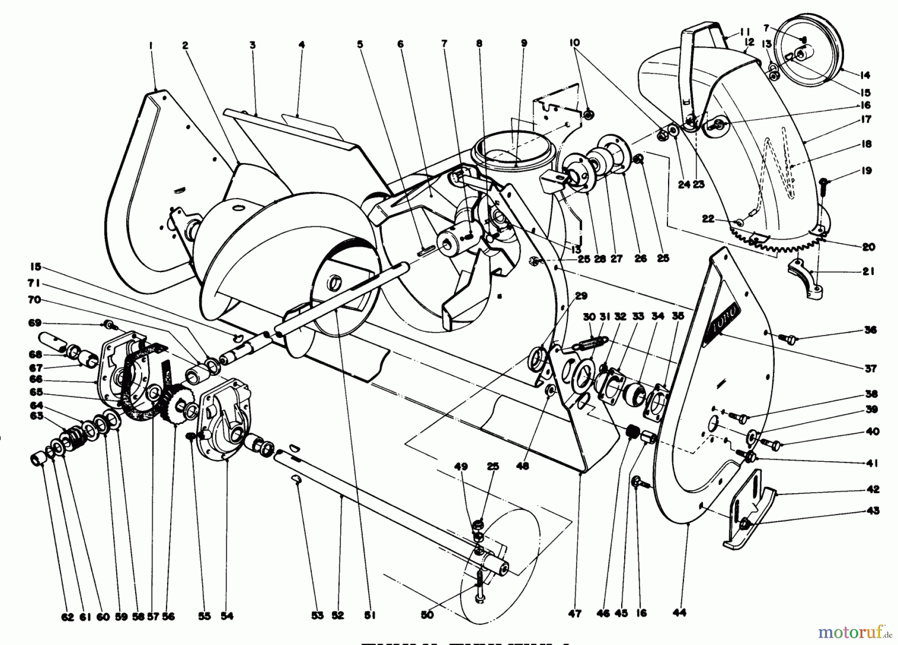  Toro Neu Snow Blowers/Snow Throwers Seite 1 38080 (824) - Toro 824 Snowthrower, 1979 (9000001-9999999) AUGER ASSEMBLY