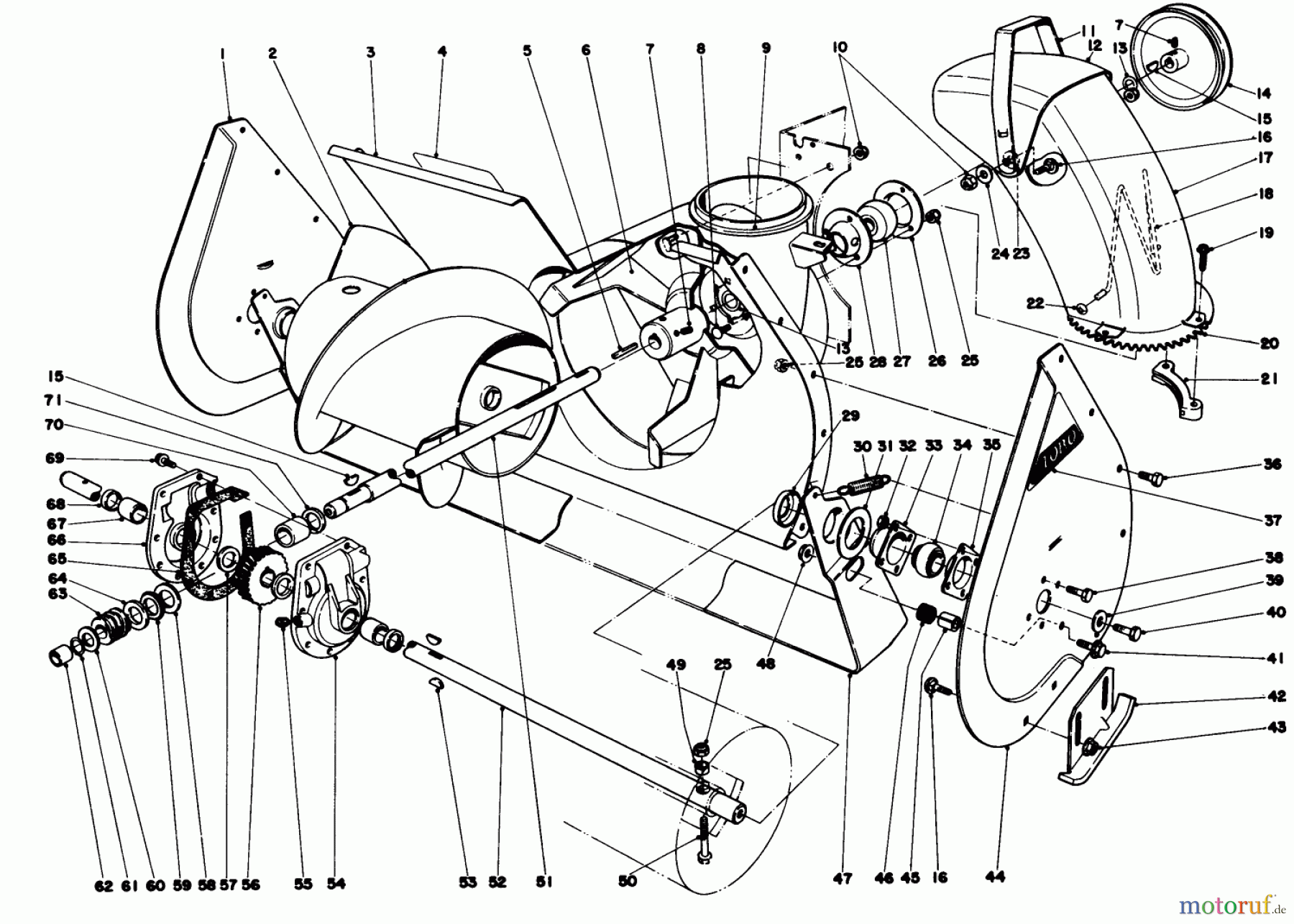  Toro Neu Snow Blowers/Snow Throwers Seite 1 38080 (824) - Toro 824 Snowthrower, 1980 (0000001-0999999) AUGER ASSEMBLY