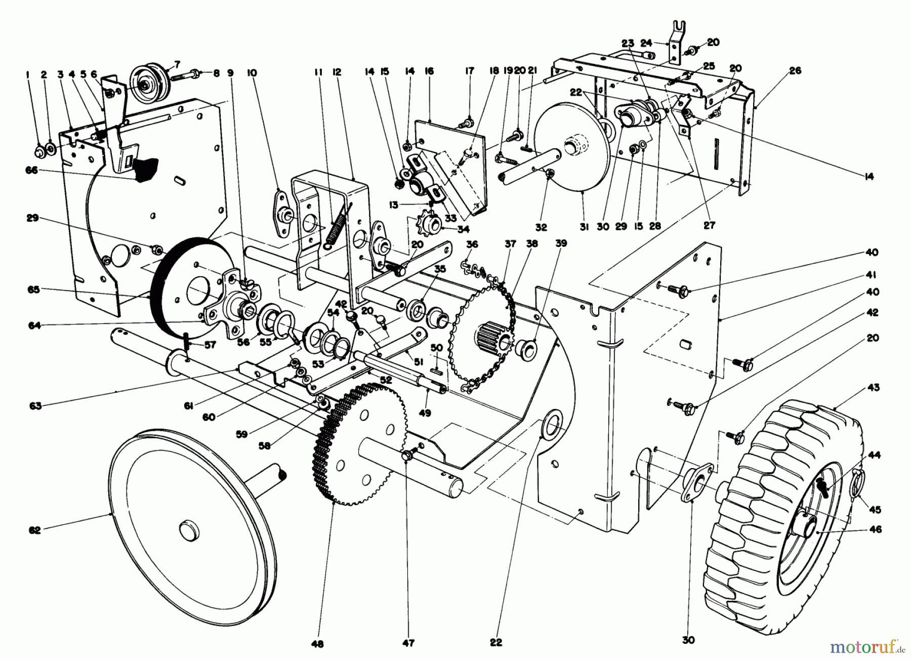  Toro Neu Snow Blowers/Snow Throwers Seite 1 38080 (824) - Toro 824 Snowthrower, 1981 (1000001-1999999) TRACTION ASSEMBLY