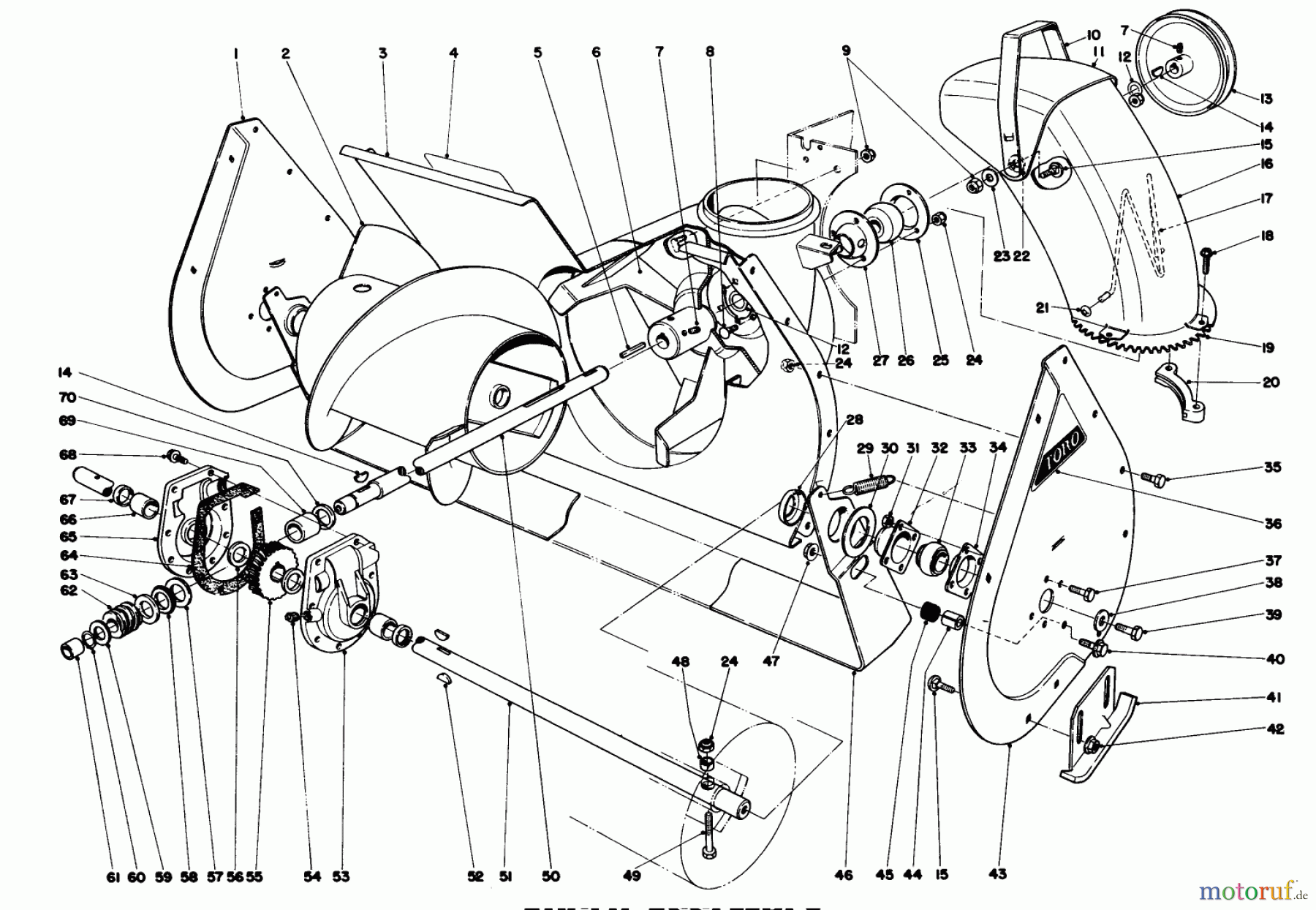  Toro Neu Snow Blowers/Snow Throwers Seite 1 38080 (824) - Toro 824 Snowthrower, 1984 (4000001-4999999) AUGER ASSEMBLY