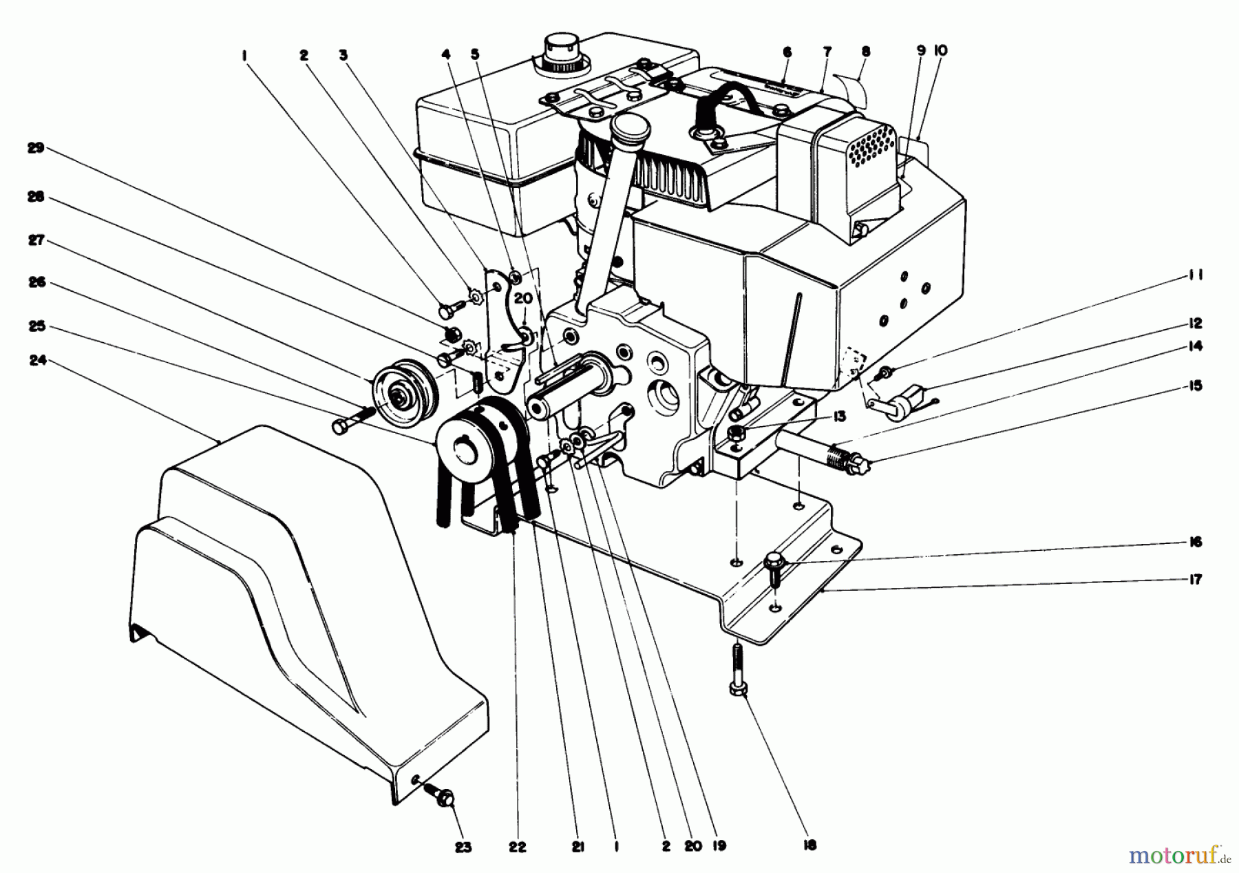  Toro Neu Snow Blowers/Snow Throwers Seite 1 38080 (824) - Toro 824 Snowthrower, 1984 (4000001-4999999) ENGINE ASSEMBLY