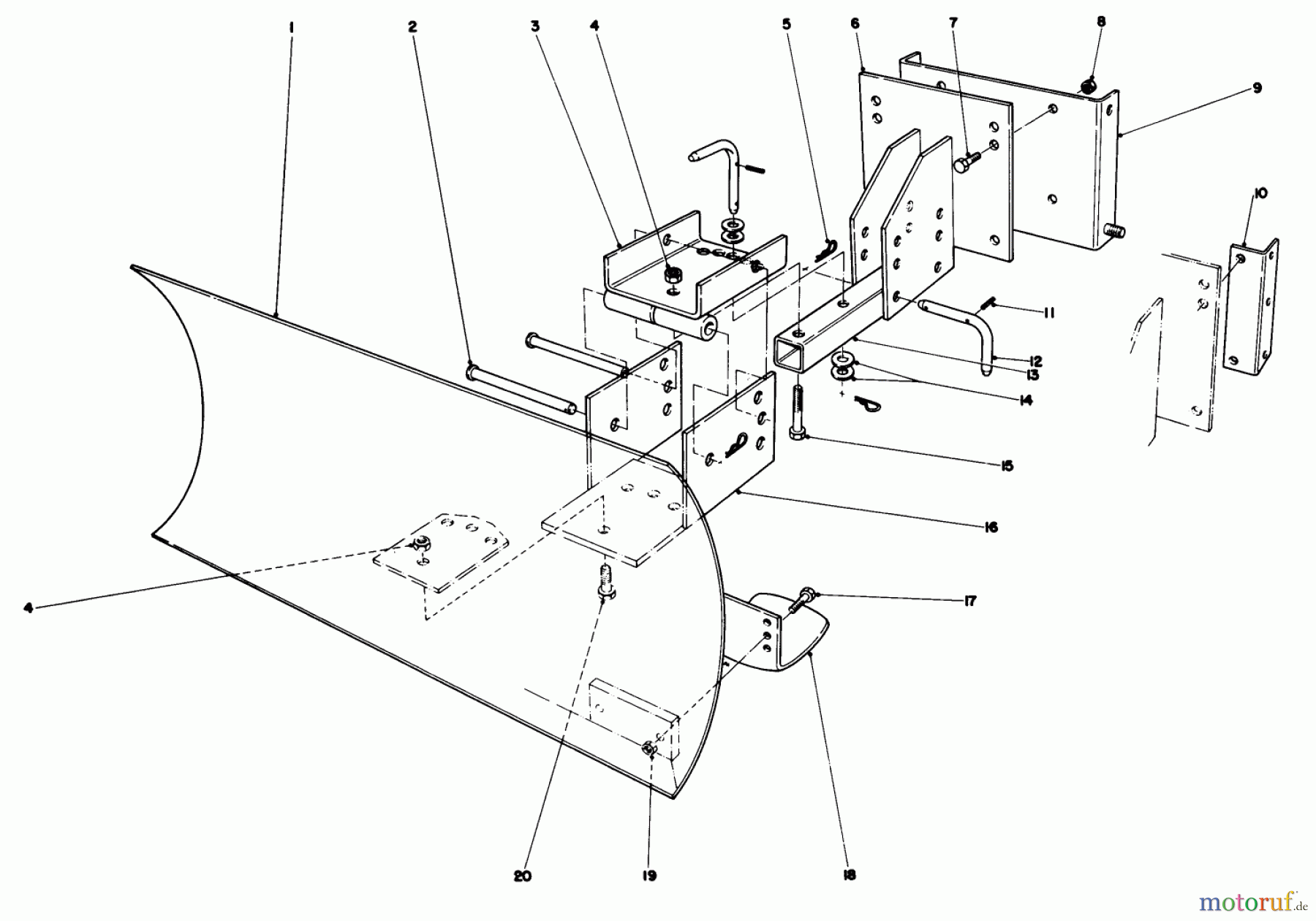 Toro Neu Snow Blowers/Snow Throwers Seite 1 38080 (824) - Toro 824 Snowthrower, 1984 (4000001-4999999) GRADER BLADE ASSEMBLY MODEL 59099