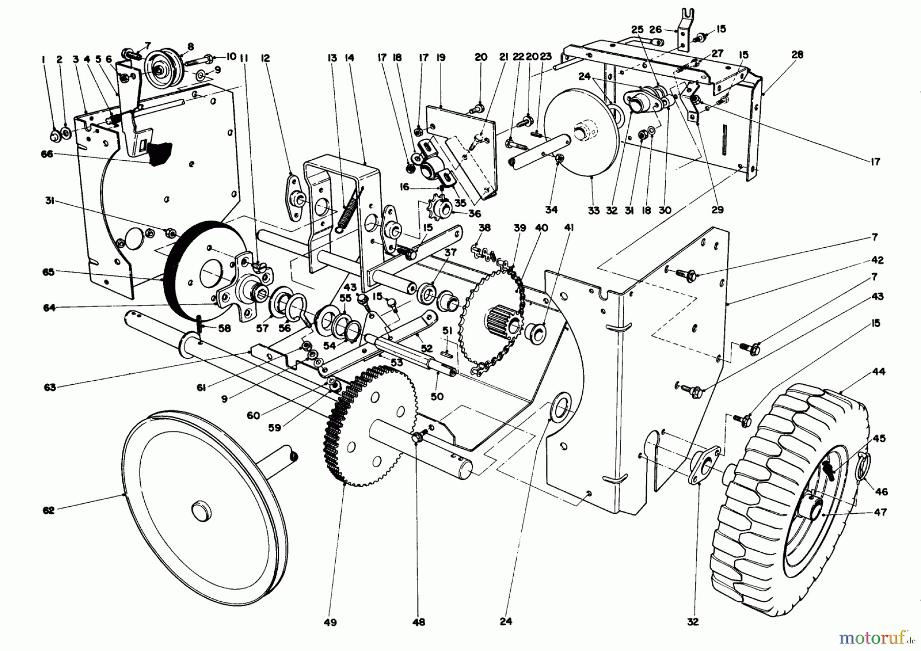 Toro Neu Snow Blowers/Snow Throwers Seite 1 38080 (824) - Toro 824 Snowthrower, 1984 (4000001-4999999) TRACTION ASSEMBLY