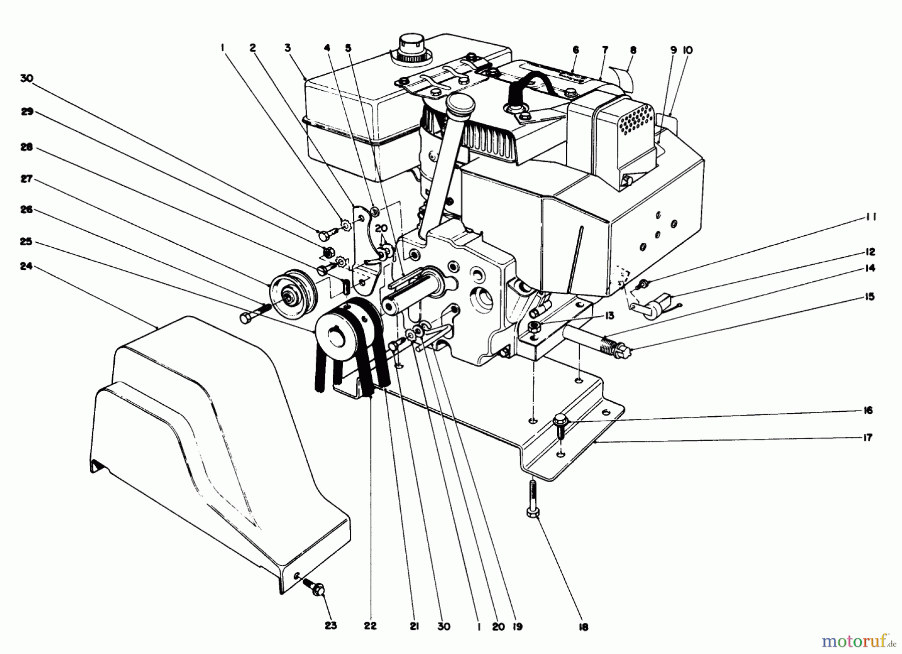 Toro Neu Snow Blowers/Snow Throwers Seite 1 38080 (824) - Toro 824 Snowthrower, 1990 (0000001-0999999) ENGINE ASSEMBLY