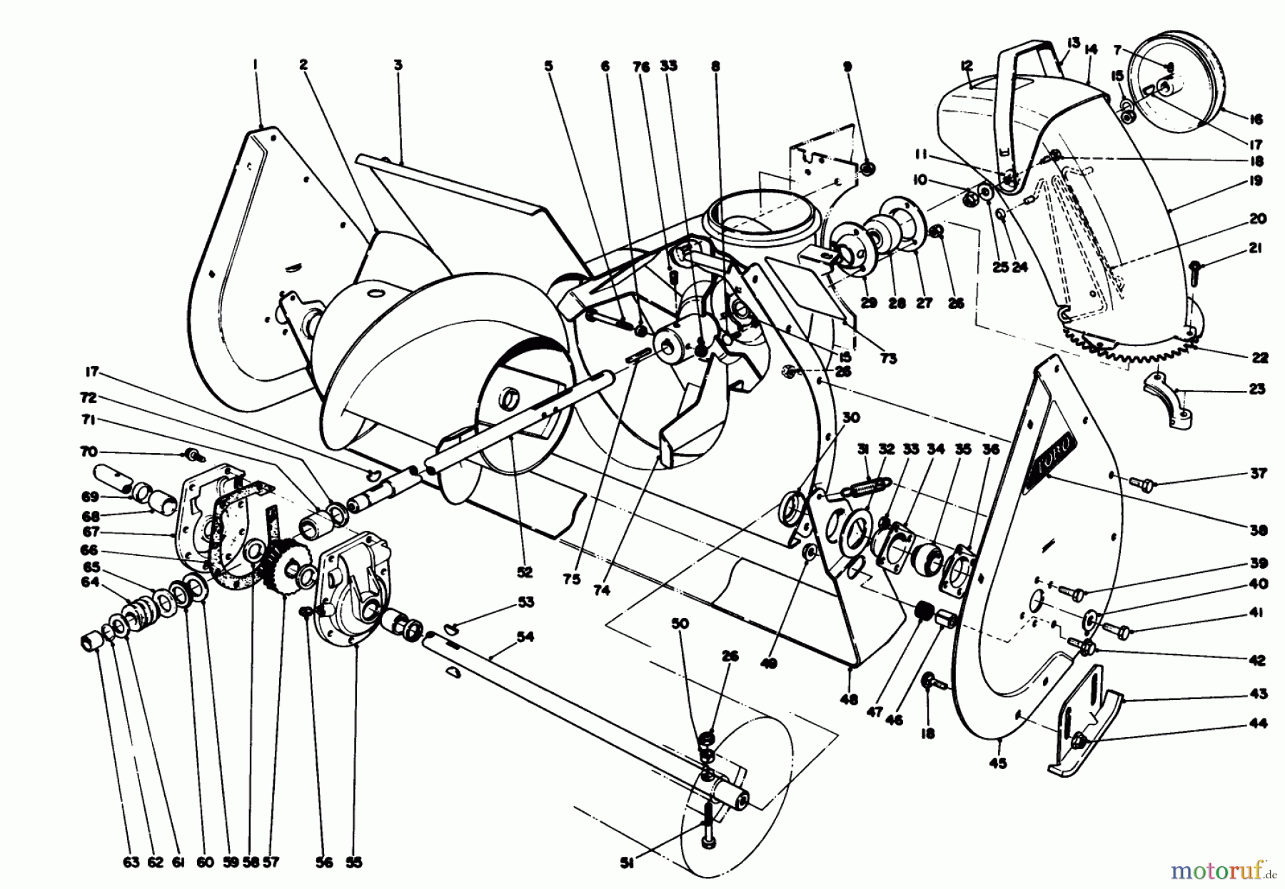  Toro Neu Snow Blowers/Snow Throwers Seite 1 38080 (824) - Toro 824 Snowthrower, 1992 (2000001-2999999) AUGER ASSEMBLY