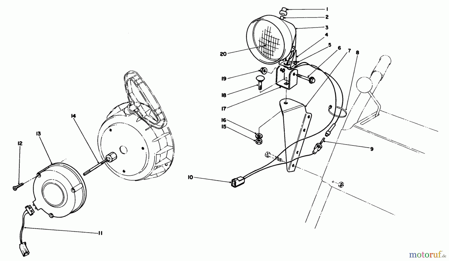  Toro Neu Snow Blowers/Snow Throwers Seite 1 38080 (824) - Toro 824 Snowthrower, 1992 (2000001-2999999) LIGHT KIT NO. 54-9822 (OPTIONAL)