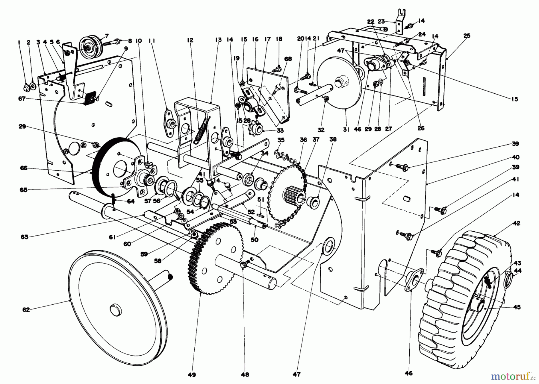 Toro Neu Snow Blowers/Snow Throwers Seite 1 38085 (824) - Toro 824 Snowthrower, 1980 (0000001-0999999) TRACTION ASSEMBLY