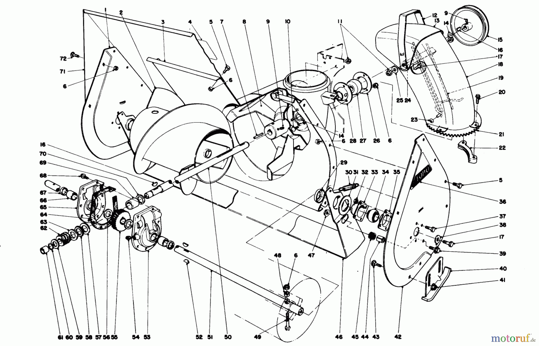 Toro Neu Snow Blowers/Snow Throwers Seite 1 38085 (824) - Toro 824 Snowthrower, 1982 (2000001-2999999) AUGER ASSEMBLY