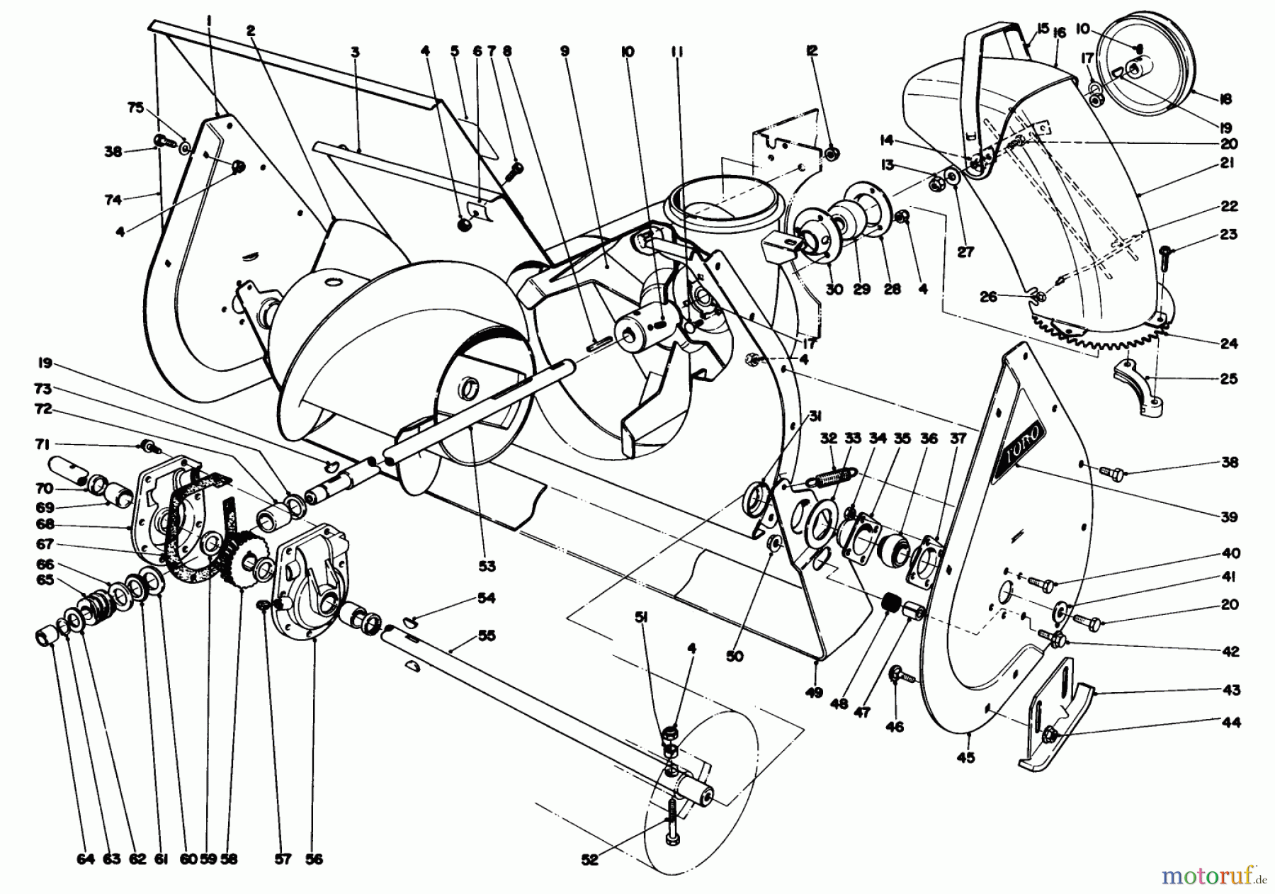  Toro Neu Snow Blowers/Snow Throwers Seite 1 38085C (824) - Toro 824 Snowthrower, 1987 (7000001-7999999) AUGER ASSEMBLY