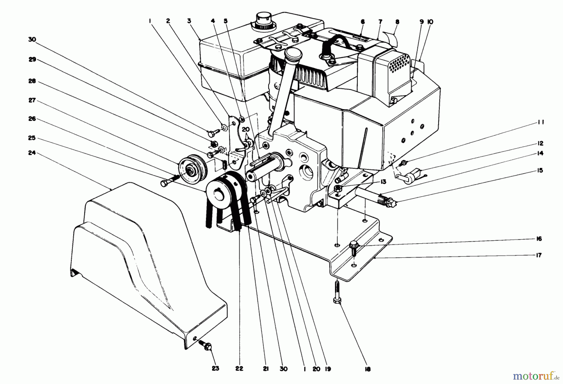  Toro Neu Snow Blowers/Snow Throwers Seite 1 38085C (824) - Toro 824 Snowthrower, 1987 (7000001-7999999) ENGINE ASSEMBLY