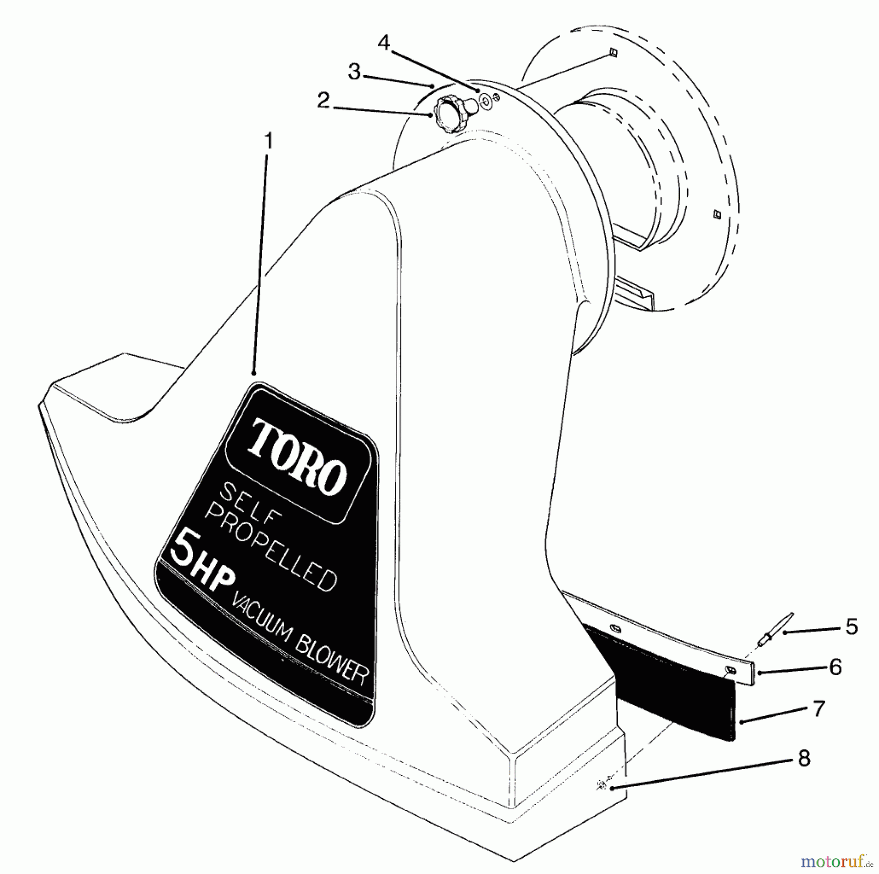 Toro Neu Blowers/Vacuums/Chippers/Shredders 62923 - Toro 5 hp Lawn Vacuum, 1993 (3900001-3999999) SNOUT ASSEMBLY