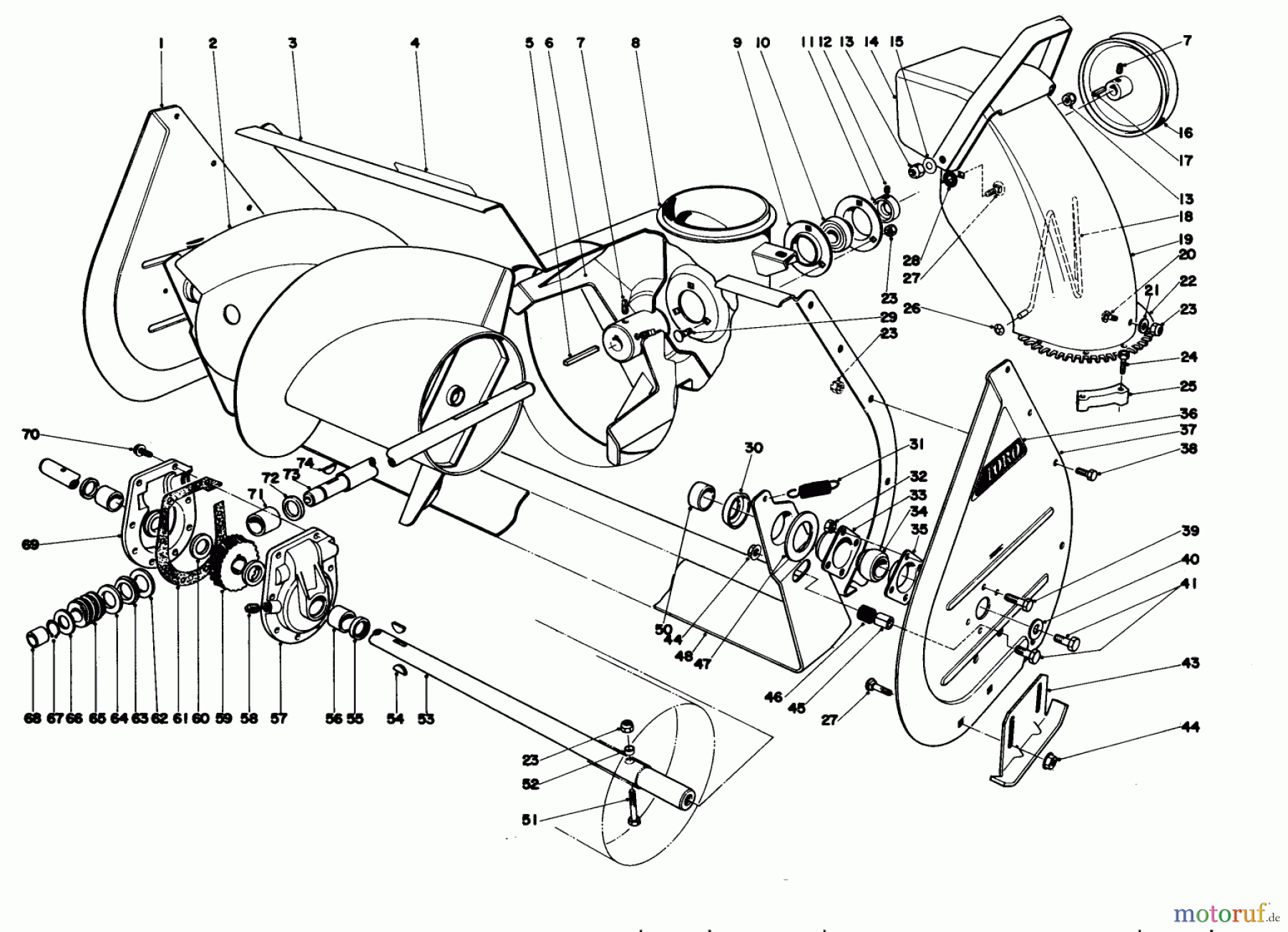  Toro Neu Snow Blowers/Snow Throwers Seite 1 38150 (826) - Toro 826 Snowthrower, 1980 (0000001-0999999) AUGER ASSEMBLY