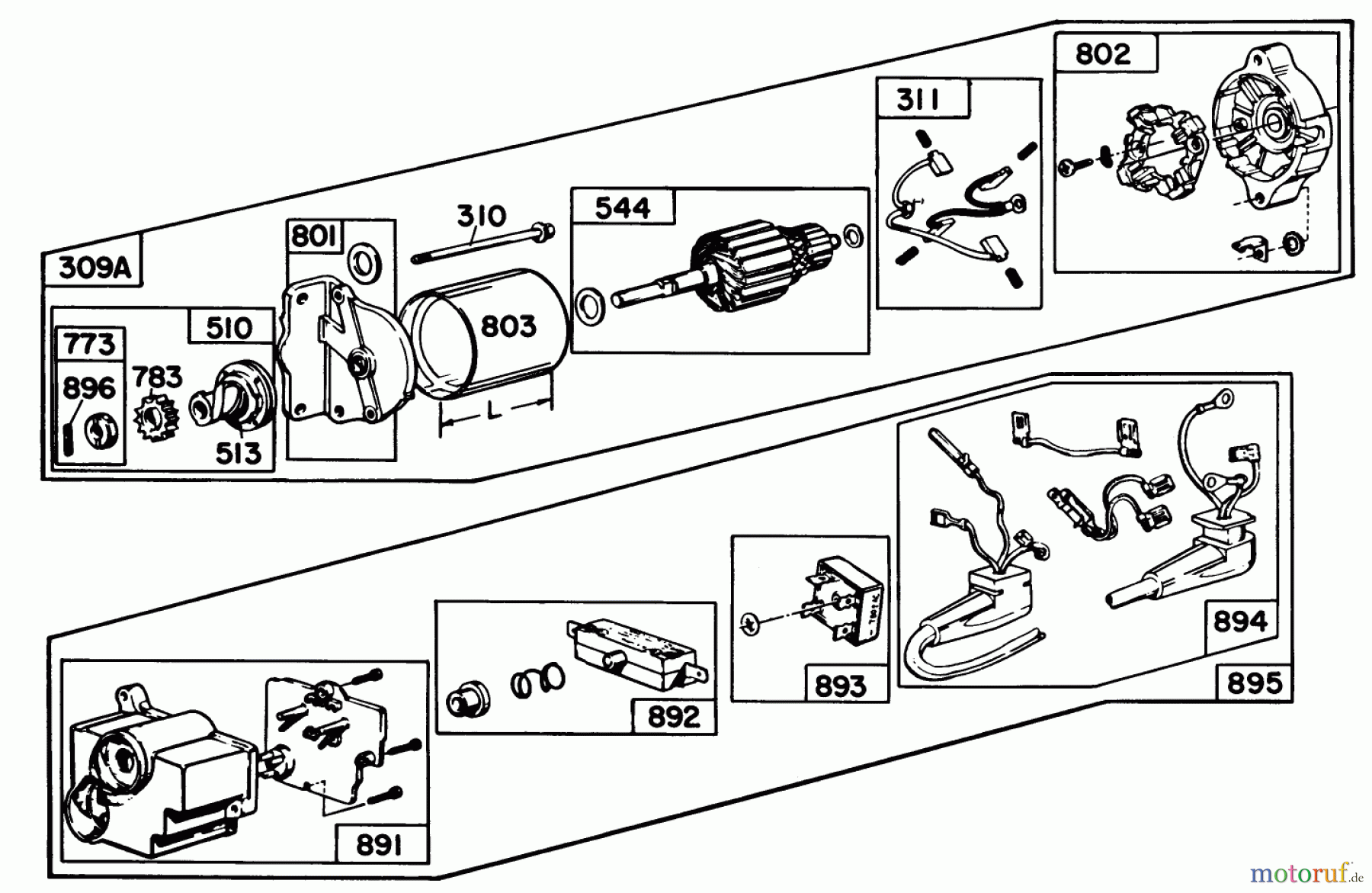 Toro Neu Snow Blowers/Snow Throwers Seite 1 38090 (1132) - Toro 1132 Snowthrower, 1986 (6000001-6999999) STARTER MOTOR KIT MODEL NO. 37-4630 (OPTIONAL)