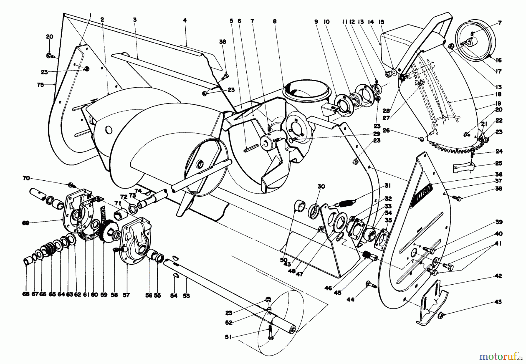 Toro Neu Snow Blowers/Snow Throwers Seite 1 38095 (1132) - Toro 1132 Snowthrower, 1980 (0000001-0999999) AUGER ASSEMBLY