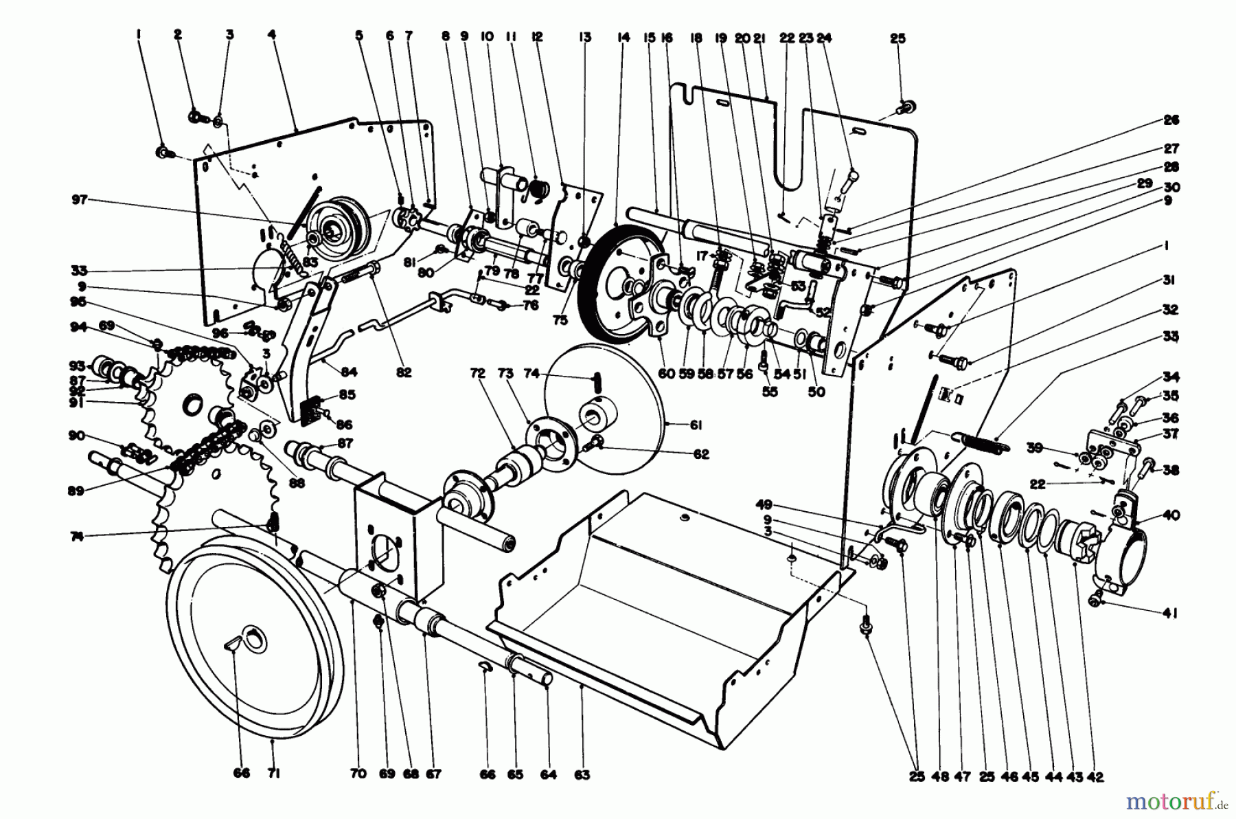  Toro Neu Snow Blowers/Snow Throwers Seite 1 38095 (1132) - Toro 1132 Snowthrower, 1980 (0000001-0999999) TRACTION ASSEMBLY