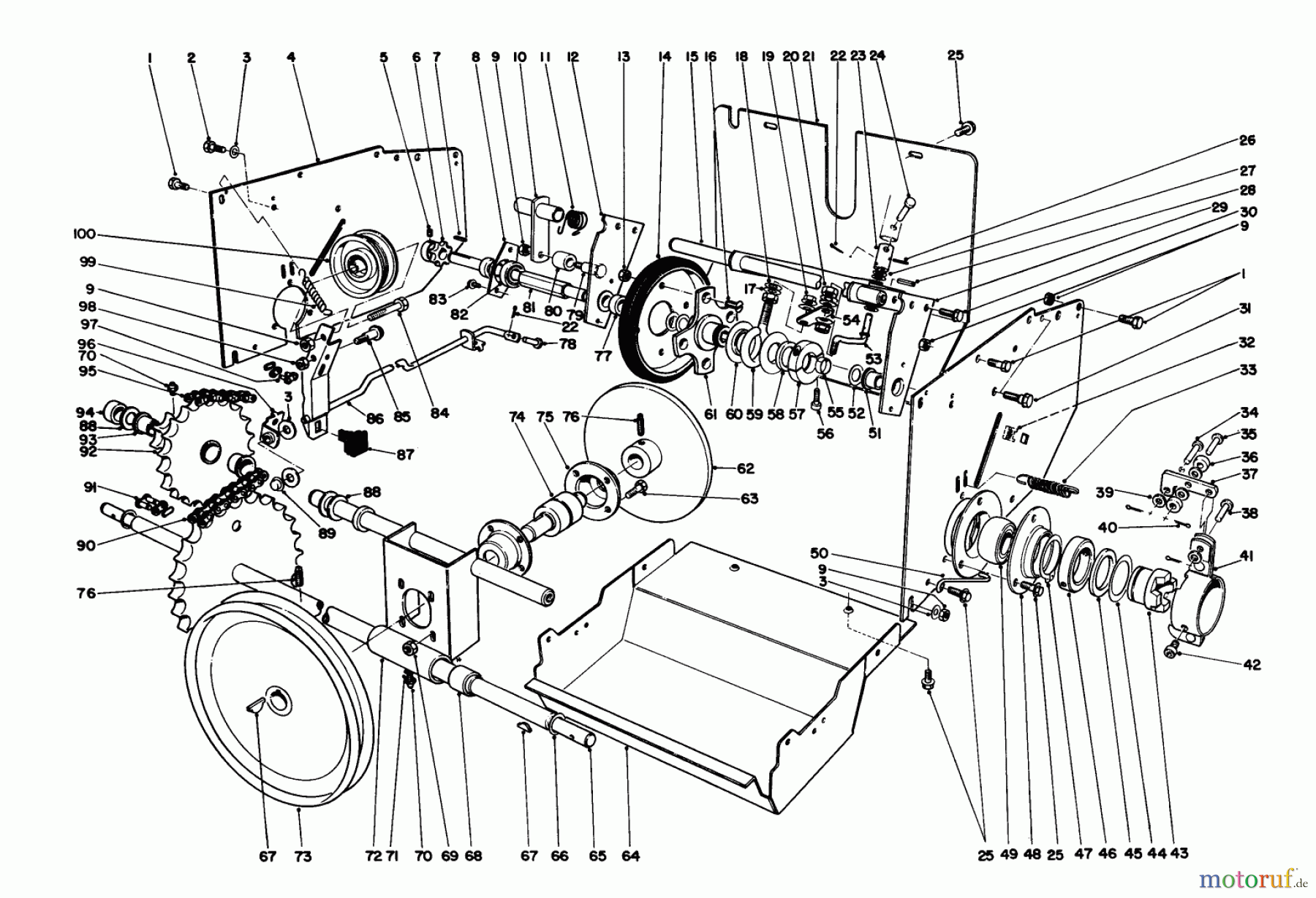 Toro Neu Snow Blowers/Snow Throwers Seite 1 38095 (1132) - Toro 1132 Snowthrower, 1987 (7000001-7999999) TRACTION ASSEMBLY