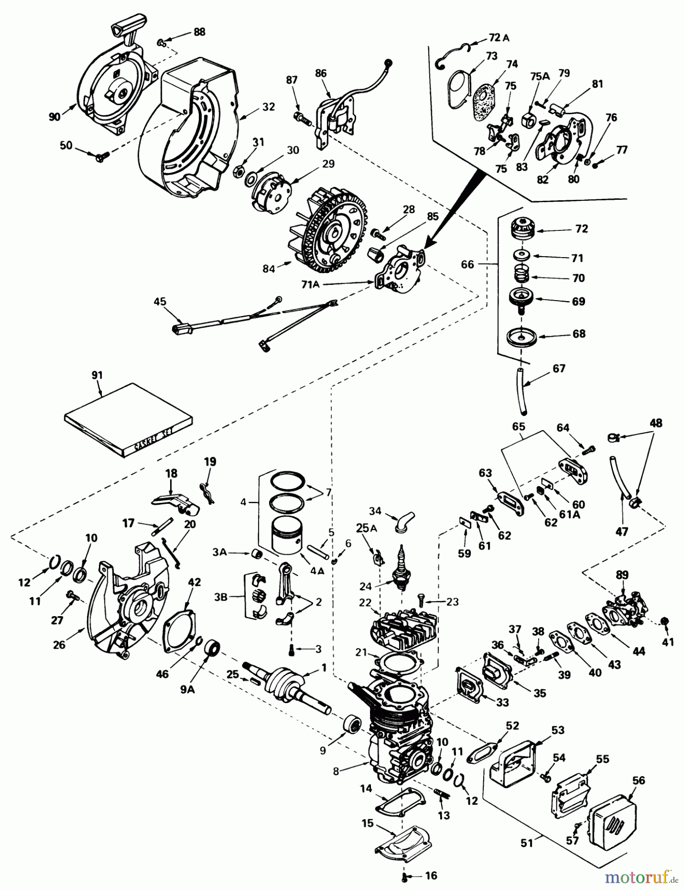 Toro Neu Snow Blowers/Snow Throwers Seite 1 38100 (S-140) - Toro S-140 Snowthrower, 1981 (1000001-1999999) ENGINE TECUMSEH ASSEMBLY ENGINE MODEL NO. AH520 TYPE 1584A, 1584B, 1601, 1601A & 1601B