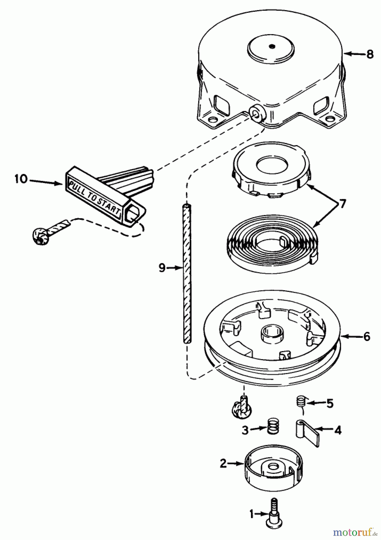  Toro Neu Snow Blowers/Snow Throwers Seite 1 38116C (CR-20R) - Toro CR-20 Snowthrower, 1987 (7000001-7999999) REWIND STARTER NO. 590537
