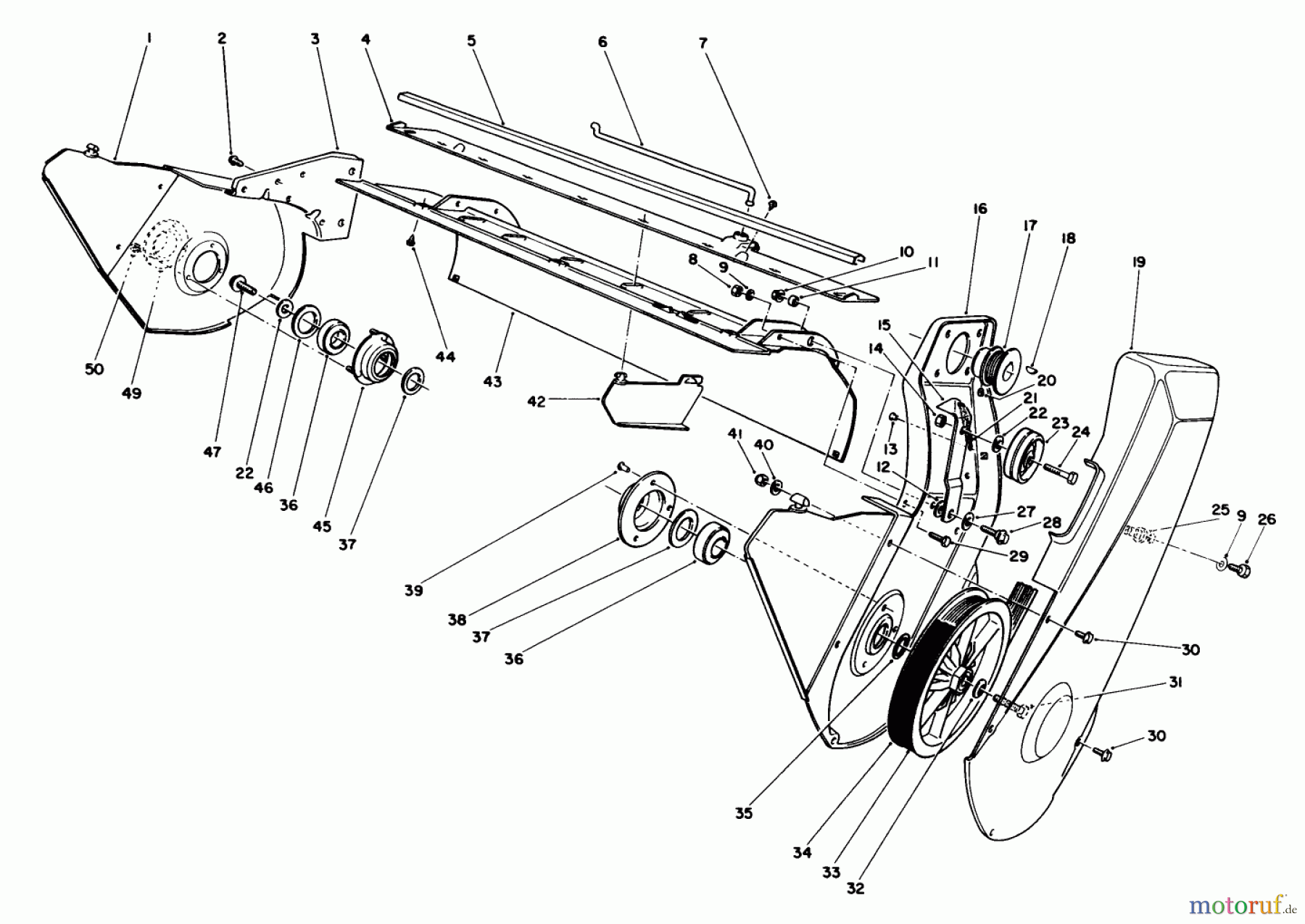  Toro Neu Snow Blowers/Snow Throwers Seite 1 38116 (CR-20R) - Toro CR-20 Snowthrower, 1989 (9000001-9999999) LOWER FRAME ASSEMBLY