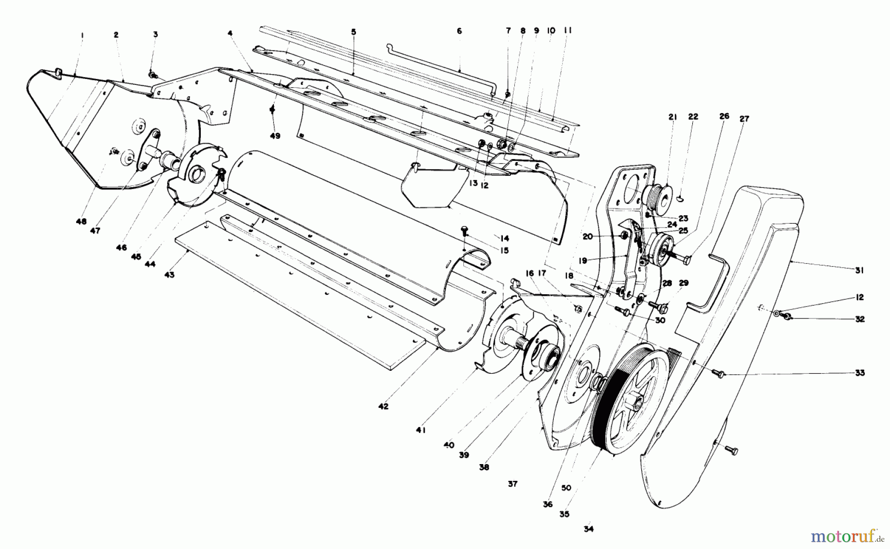  Toro Neu Snow Blowers/Snow Throwers Seite 1 38120 (S-200) - Toro S-200 Snowthrower, 1979 (9000001-9999999) LOWER MAIN FRAME ASSEMBLY (MODEL 38120 & 38130)