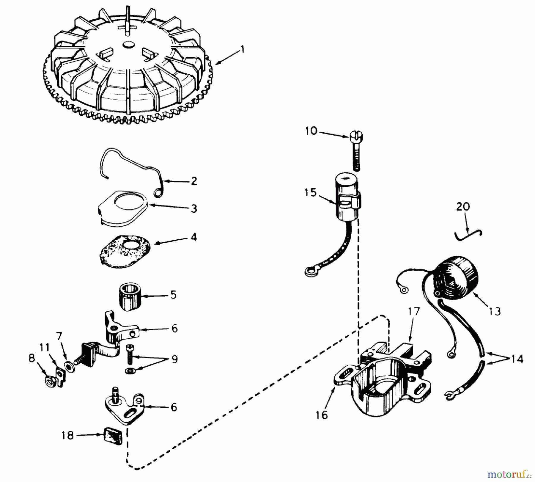  Toro Neu Snow Blowers/Snow Throwers Seite 1 38120 (S-200) - Toro S-200 Snowthrower, 1979 (9000001-9999999) MAGNETO NO. 610772A (ENGINE MODEL AH520 TYPE 1583 UNIT MODEL 38130)