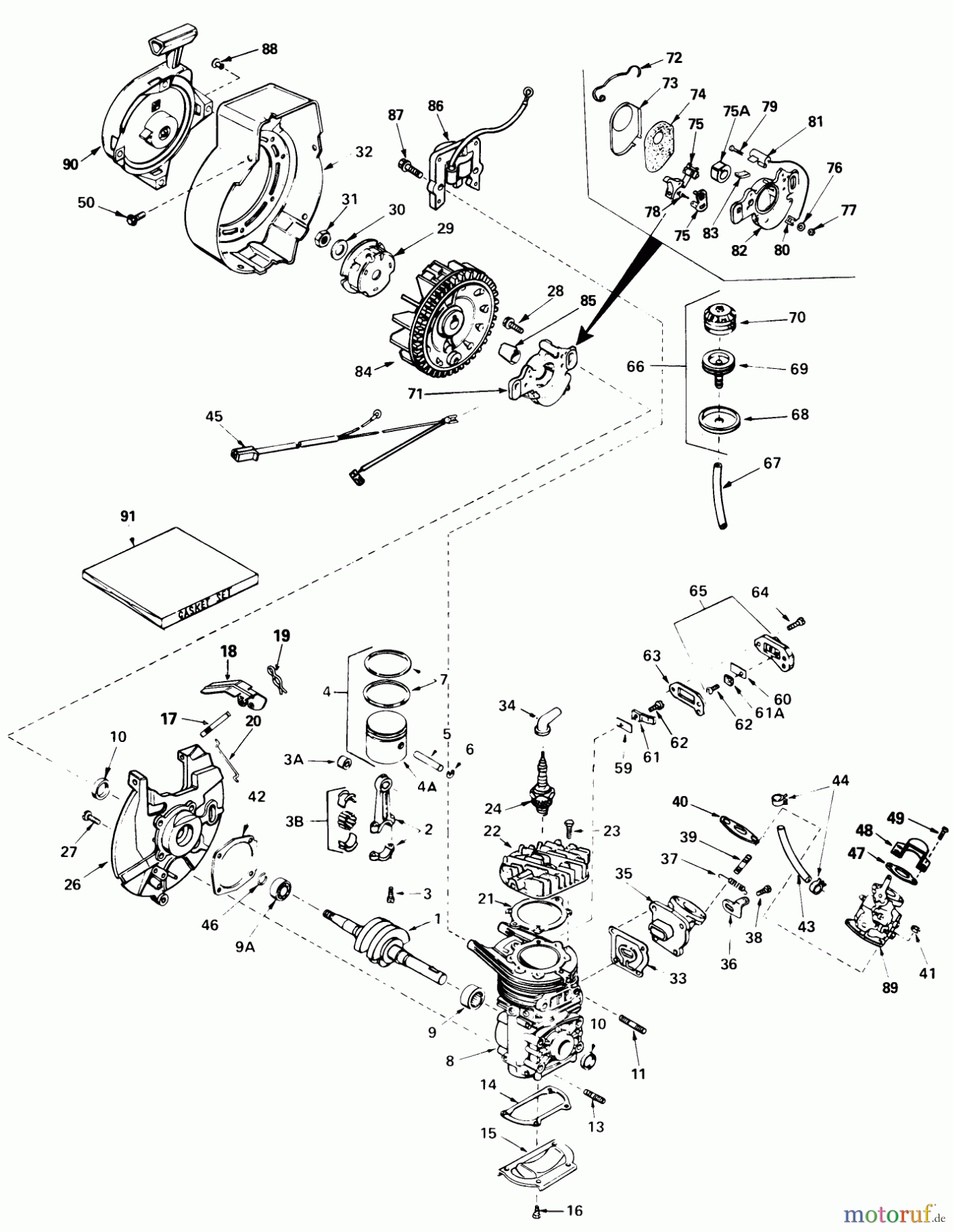  Toro Neu Snow Blowers/Snow Throwers Seite 1 38120 (S-200) - Toro S-200 Snowthrower, 1980 (0500000-0999999) ENGINE ASSEMBLY ENGINE TECUMSEH MODEL NO. AH520 TYPE 1603 UNIT MODEL 38130 (USED ON UNITS WITH SERIAL NO. 0500000 & UP)
