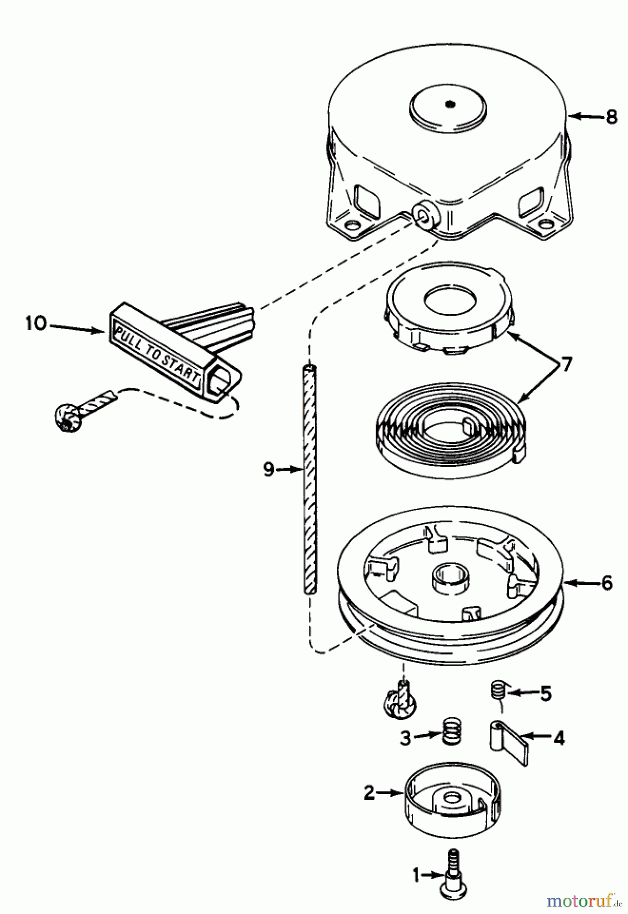  Toro Neu Snow Blowers/Snow Throwers Seite 1 38120 (S-200) - Toro S-200 Snowthrower, 1980 (0500000-0999999) SHROUD & REWIND STARTER NO. 590537 ENGINE MODEL AH520 TYPE 1602 UNIT MODEL 38120 & 38130 (USED ON UNITS WITH SERIAL NO. 0500000 