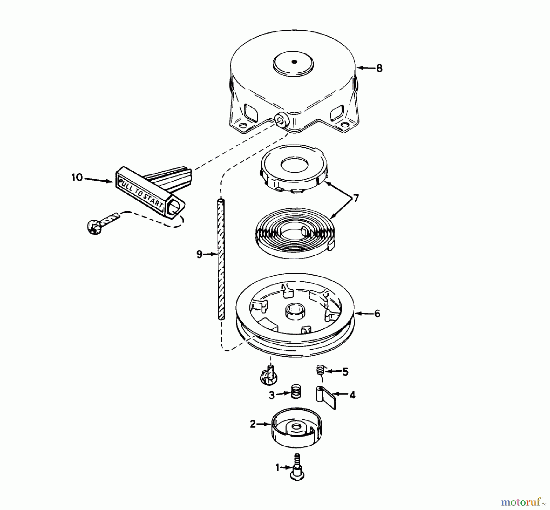 Toro Neu Snow Blowers/Snow Throwers Seite 1 38120 (S-200) - Toro S-200 Snowthrower, 1981 (1000001-1000350) SHROUD & REWIND STARTER NO. 590537 (ENGINE MODEL AH 520 TYPE 1583, 1583A, 1583B, 1585, 1585A & 1585B)