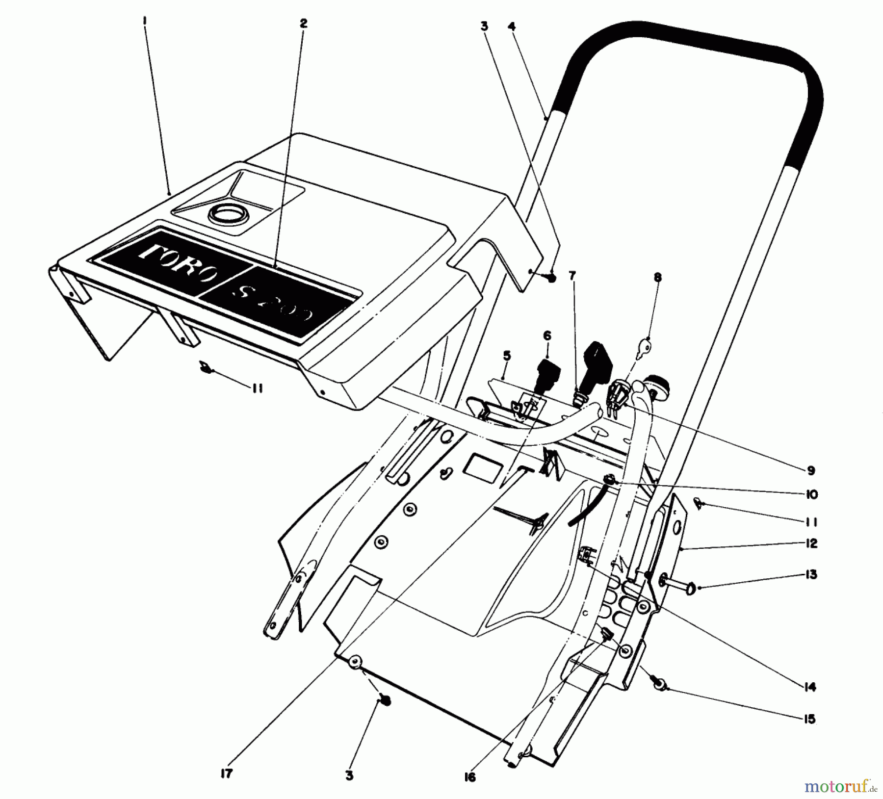 Toro Neu Snow Blowers/Snow Throwers Seite 1 38120 (S-200) - Toro S-200 Snowthrower, 1982 (2000001-2999999) SHROUD & HANDLE ASSEMBLY (MODEL 38120)