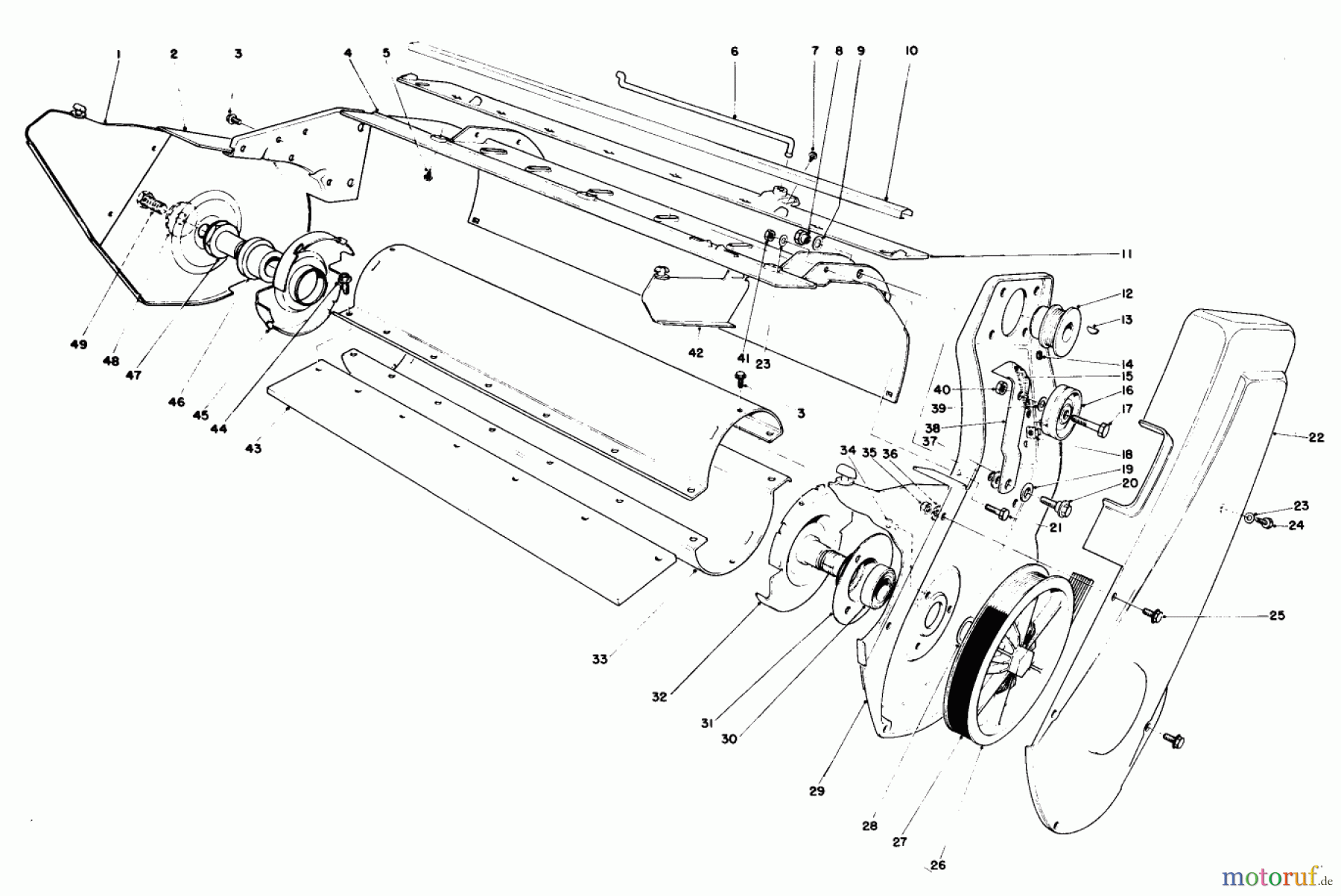  Toro Neu Snow Blowers/Snow Throwers Seite 1 38120 (S-200) - Toro S-200 Snowthrower, 1984 (4000001-4999999) LOWER MAIN FRAME ASSEMBLY