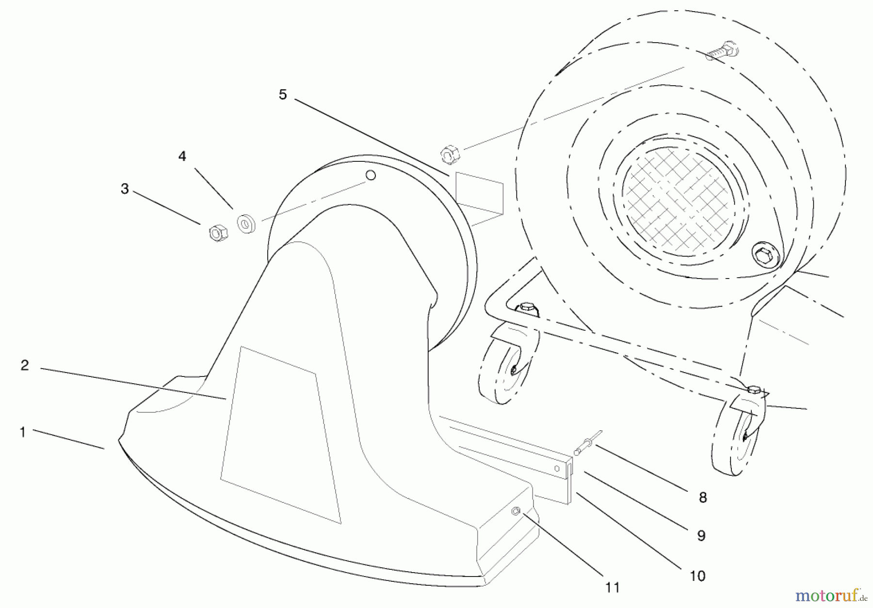 Toro Neu Blowers/Vacuums/Chippers/Shredders 62924 - Toro 5 hp Lawn Vacuum, 1997 (7900001-7999999) SNOUT ASSEMBLY