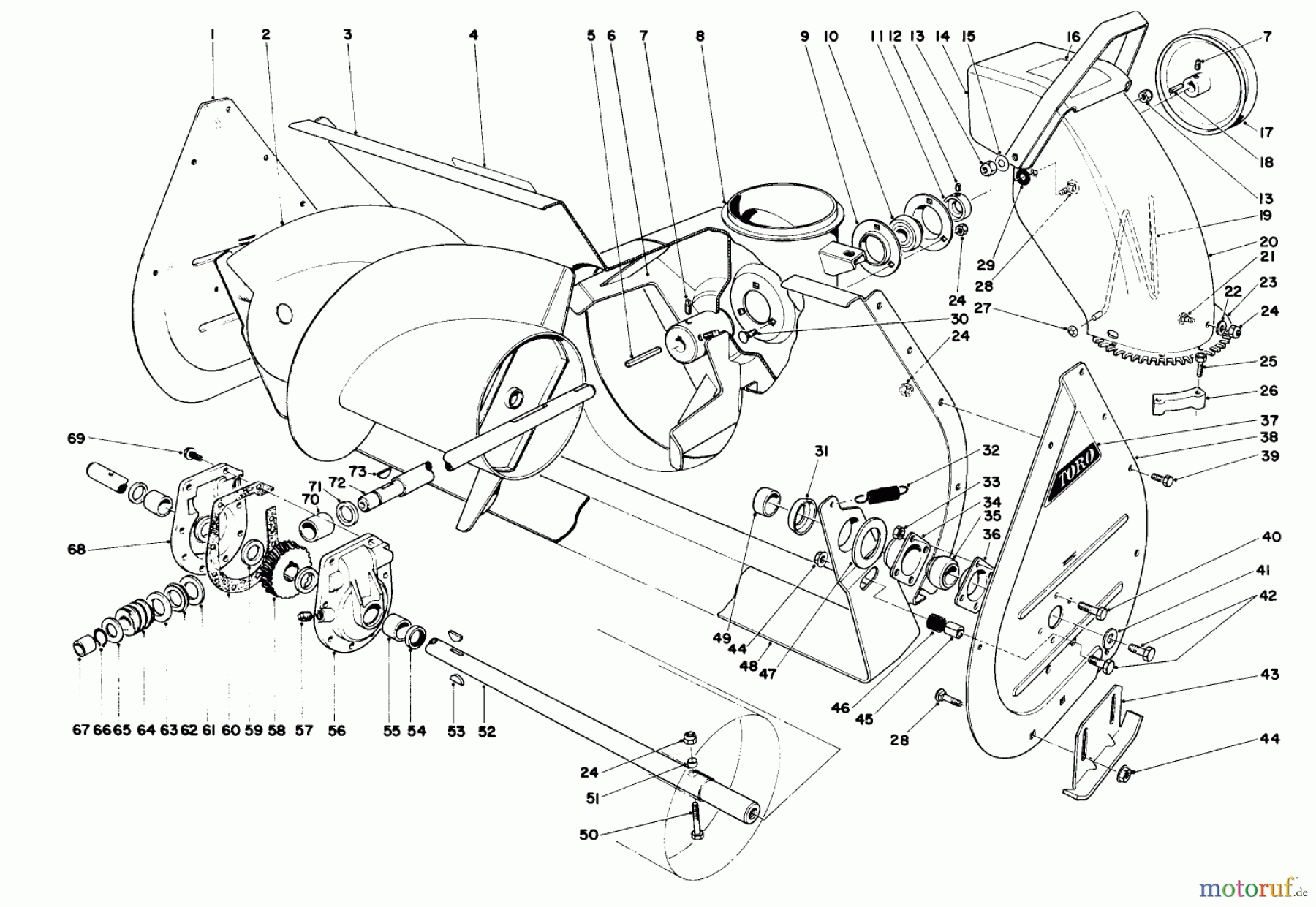 Toro Neu Snow Blowers/Snow Throwers Seite 1 38150 (826) - Toro 826 Snowthrower, 1985 (5000001-5999999) AUGER ASSEMBLY