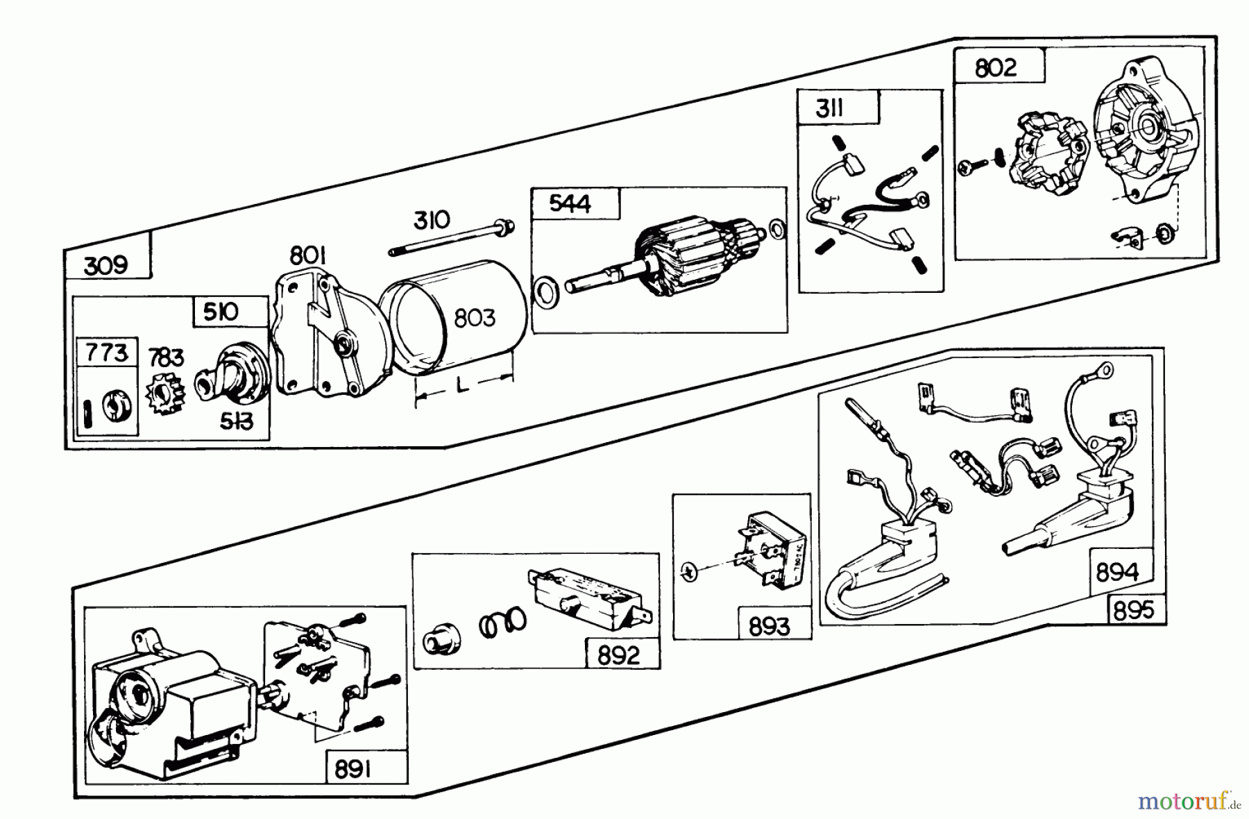  Toro Neu Snow Blowers/Snow Throwers Seite 1 38150 (826) - Toro 826 Snowthrower, 1985 (5000001-5999999) STARTER MOTOR KIT MODEL NO. 37-4630 (OPTIONAL)