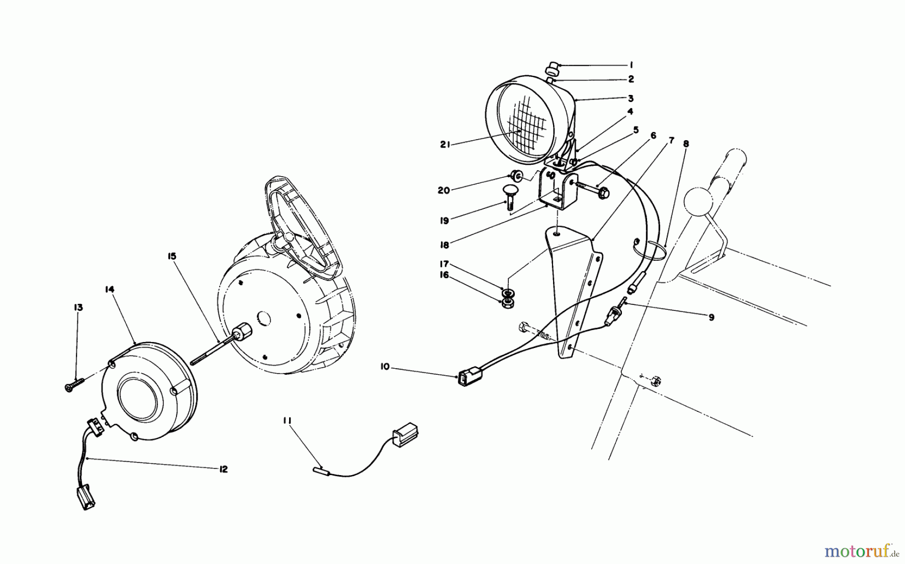  Toro Neu Snow Blowers/Snow Throwers Seite 1 38150 (826) - Toro 826 Snowthrower, 1986 (6000001-6999999) LIGHT KIT NO. 54-9820 (OPTIONAL)