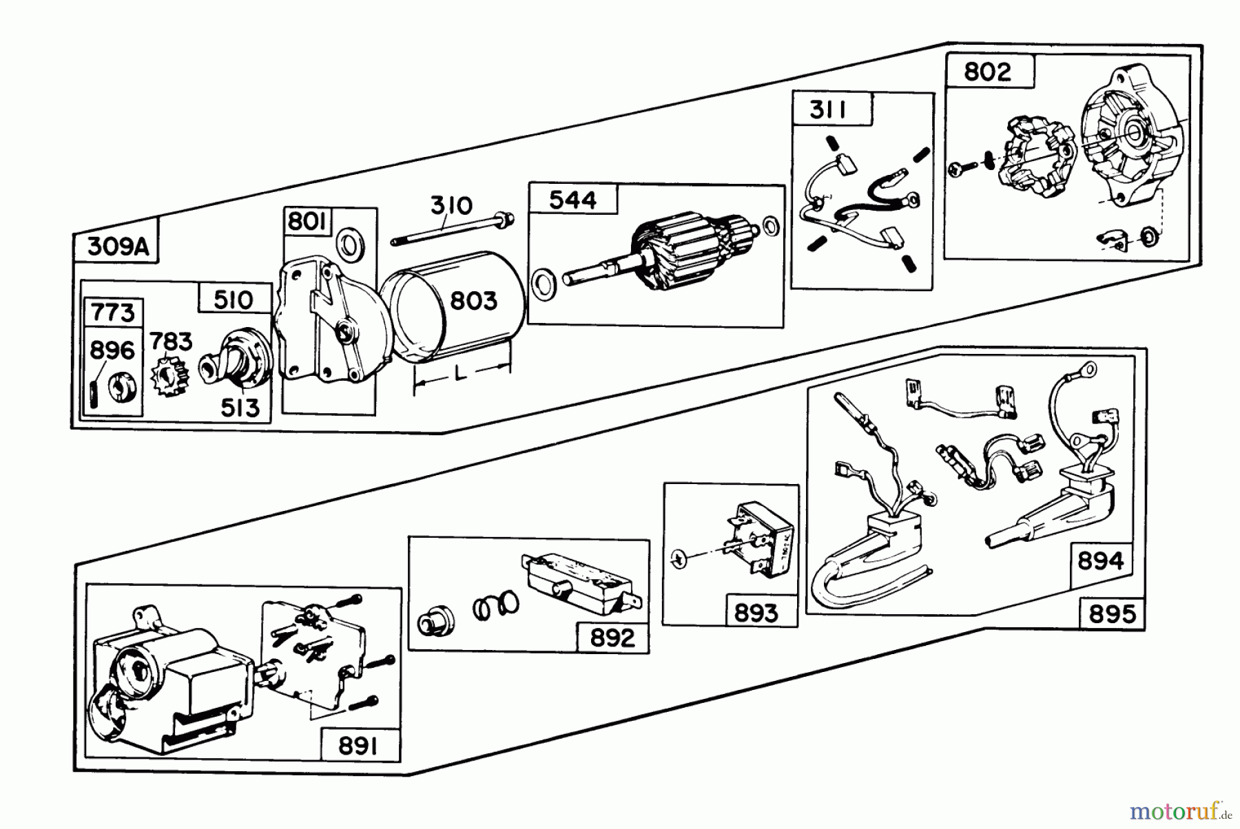 Toro Neu Snow Blowers/Snow Throwers Seite 1 38150 (826) - Toro 826 Snowthrower, 1986 (6000001-6999999) STARTER MOTOR KIT MODEL NO. 37-4630 (OPTIONAL)