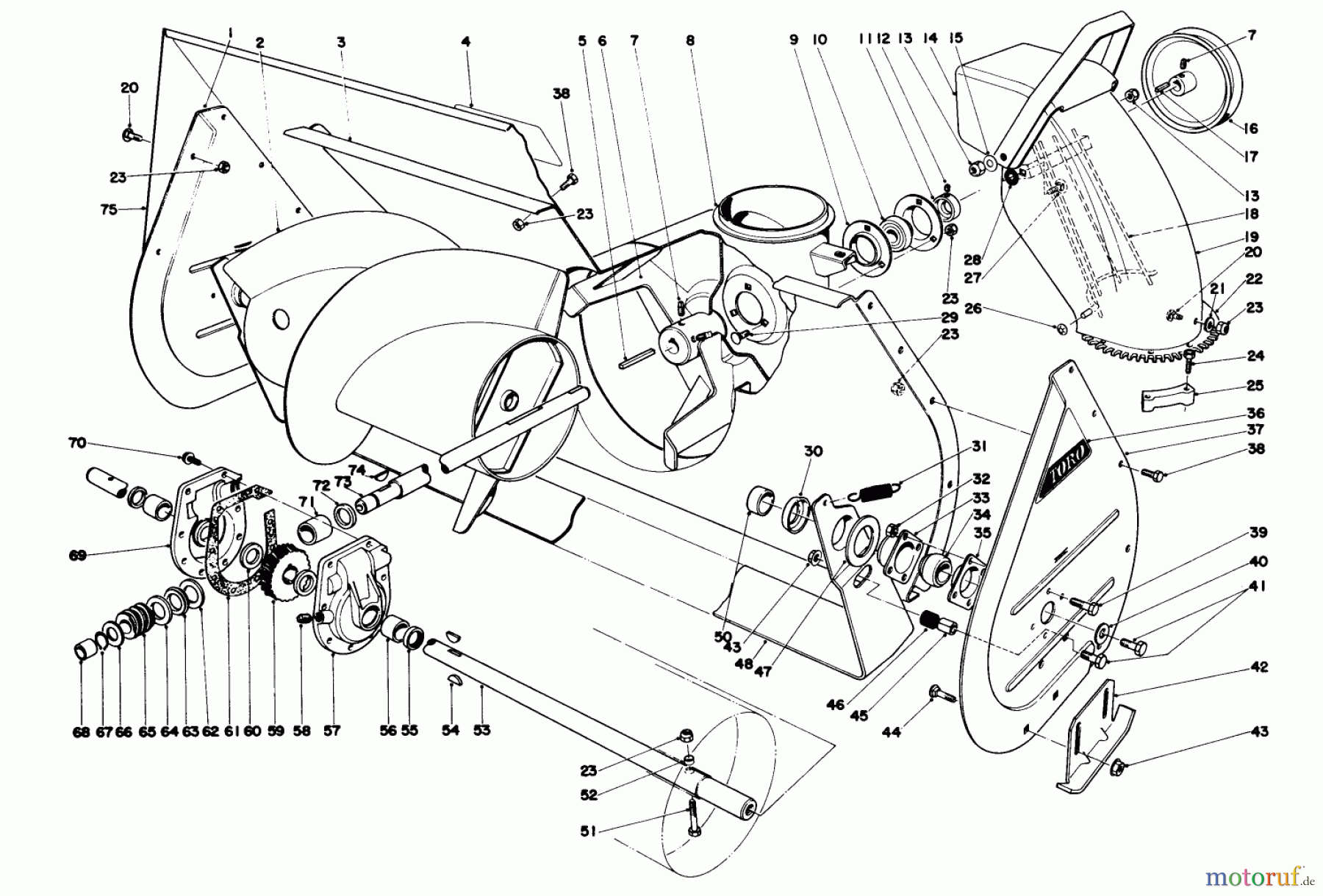  Toro Neu Snow Blowers/Snow Throwers Seite 1 38155 (826) - Toro 826 Snowthrower, 1980 (0000001-0999999) AUGER ASSEMBLY