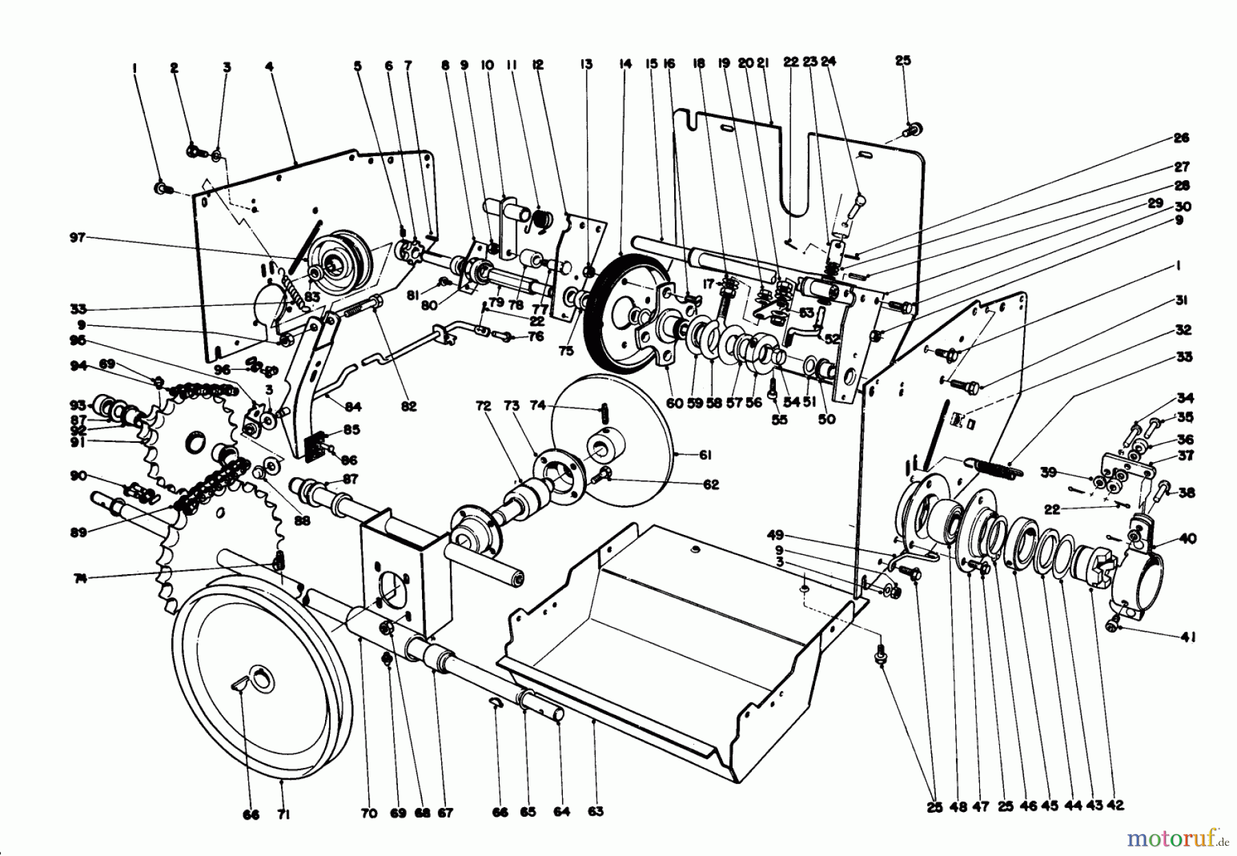  Toro Neu Snow Blowers/Snow Throwers Seite 1 38155 (826) - Toro 826 Snowthrower, 1980 (0000001-0999999) TRACTION ASSEMBLY