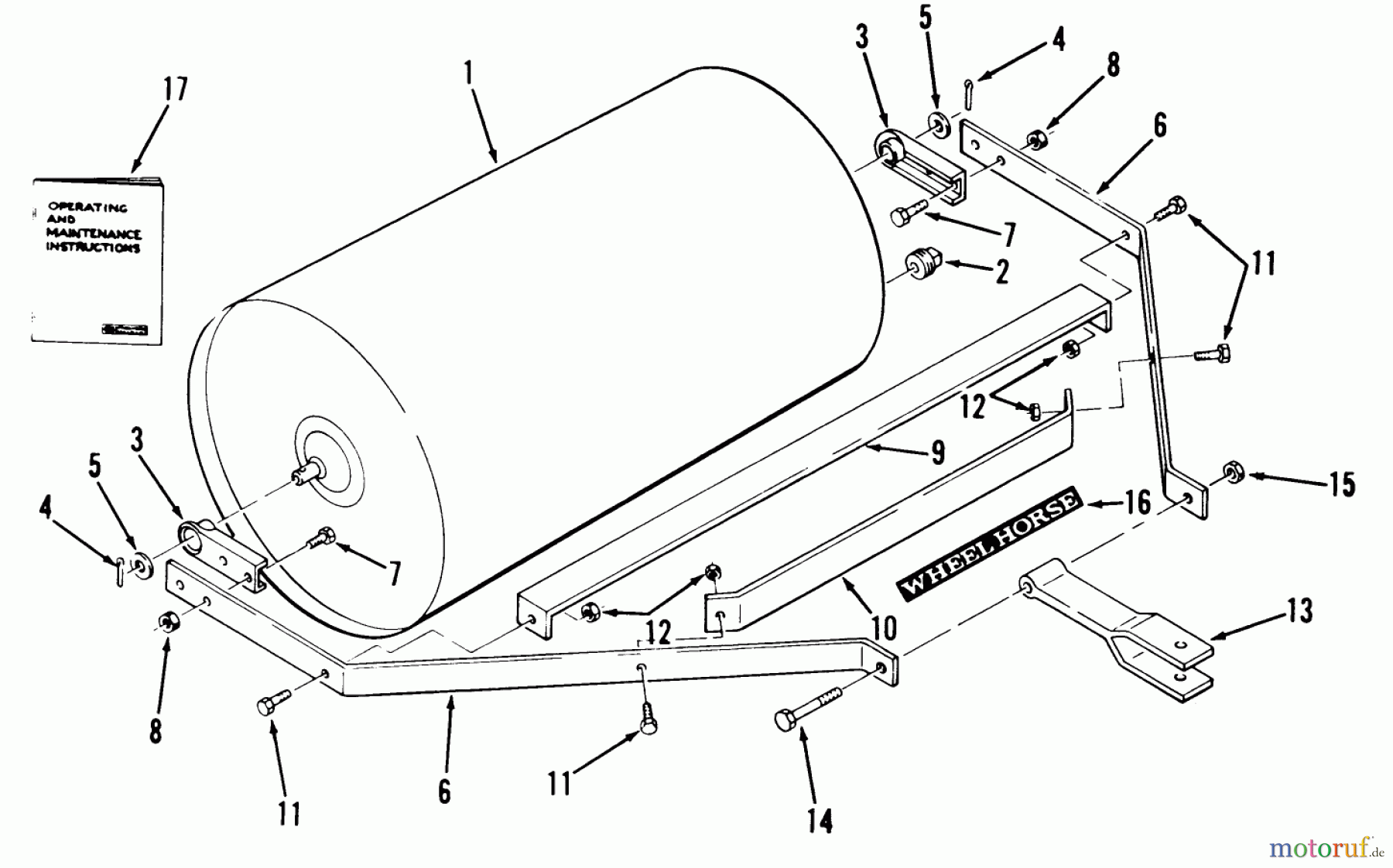 Toro Neu Utility Carts 07-05DC01 - Toro 5.5 Cubic Foot Cart, 1980 LAWN ROLLER-36 IN. (92 CM) VEHICLE IDENTIFICATION NUMBER 07-36RL01