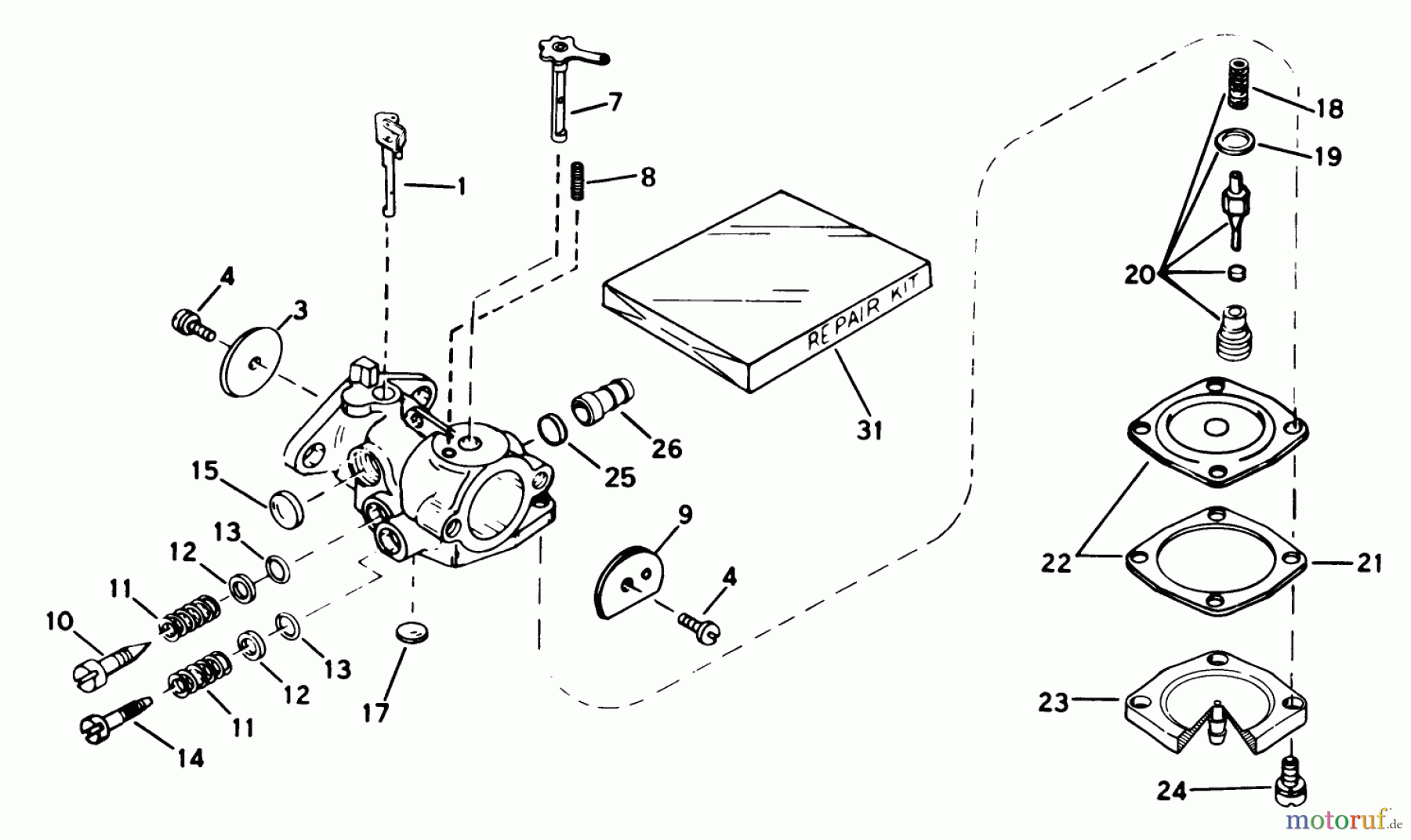  Toro Neu Snow Blowers/Snow Throwers Seite 1 38165 (S-620) - Toro S-620 Snowthrower, 1991 (1000001-1999999) CARBURETOR NO. 632142A