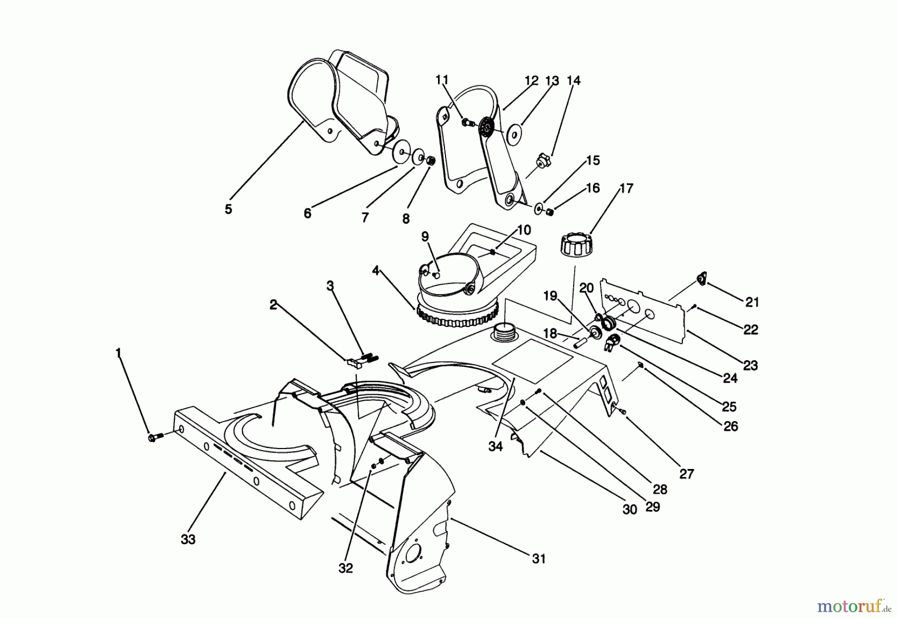  Toro Neu Snow Blowers/Snow Throwers Seite 1 38175 - Toro CCR Powerlite Snowthrower, 1991 (1000001-1999999) CHUTE ASSEMBLY