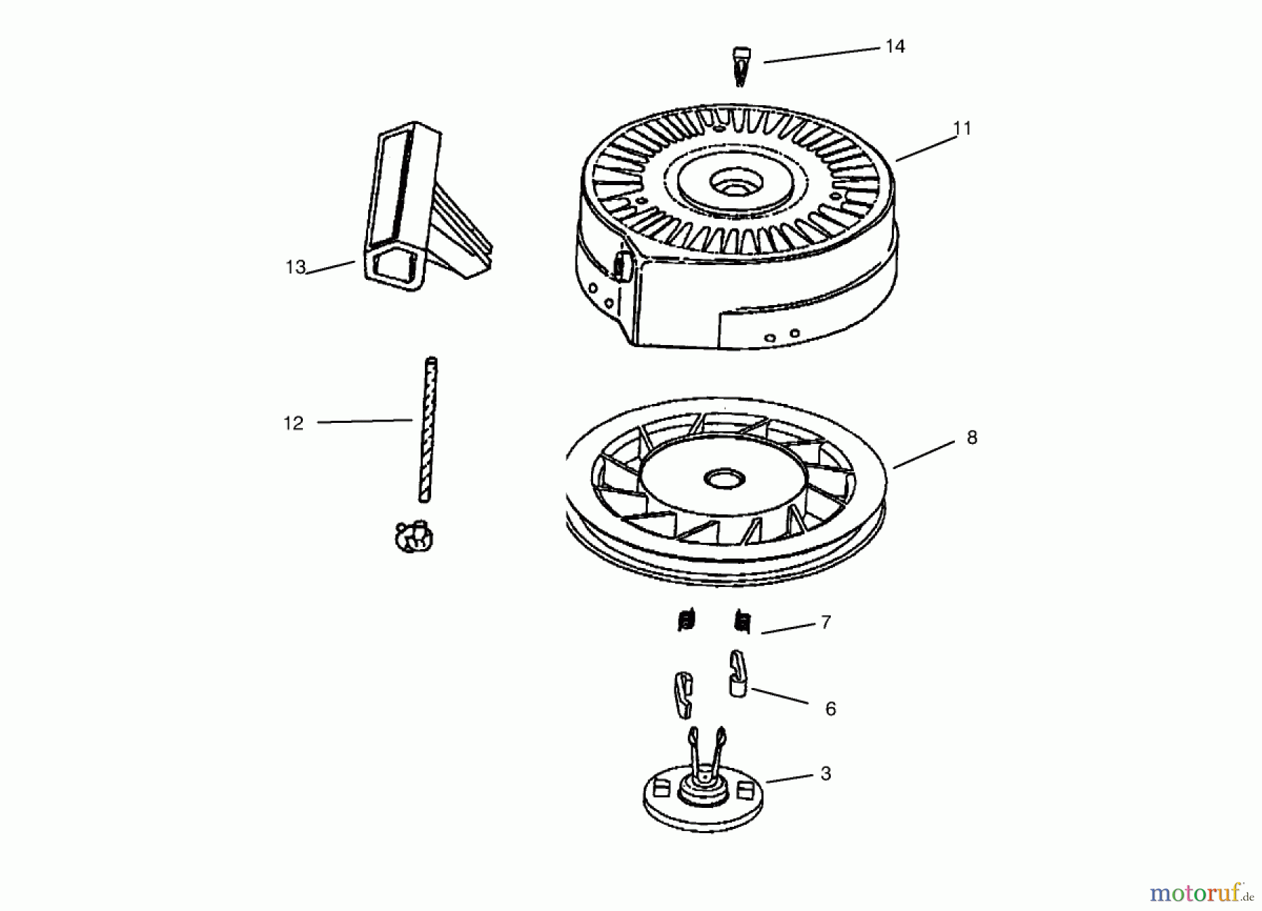  Toro Neu Snow Blowers/Snow Throwers Seite 1 38170 - Toro CCR Powerlite Snowthrower, 1998 (8900001-8999999) RECOIL STARTER NO. 590743