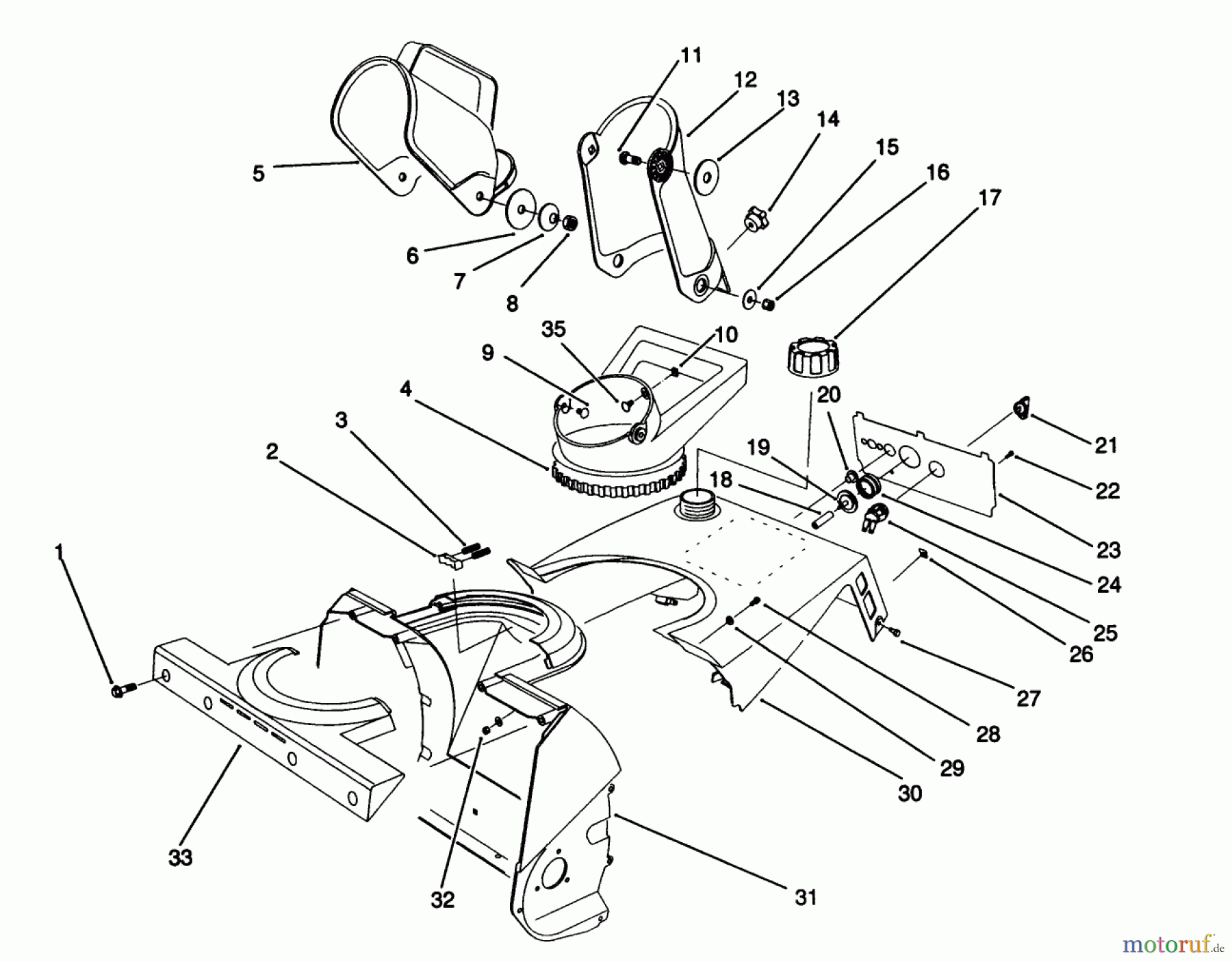  Toro Neu Snow Blowers/Snow Throwers Seite 1 38176 - Toro CCR Powerlite Snowthrower, 1992 (2000001-2999999) CHUTE ASSEMBLY