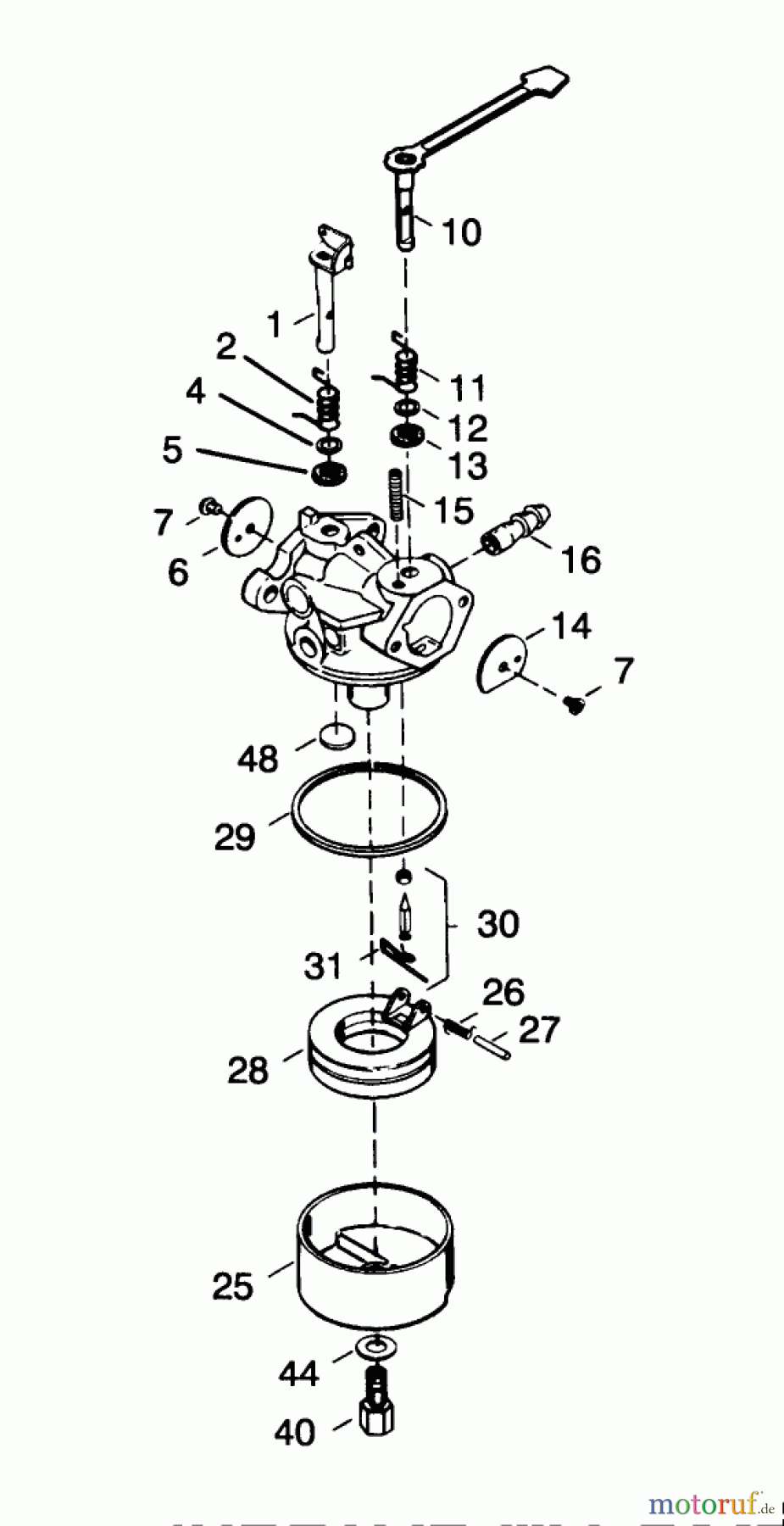 Toro Neu Snow Blowers/Snow Throwers Seite 1 38171 - Toro CCR Powerlite Snowthrower, 1994 (49000001-49999999) CARBURETOR NO. 632641