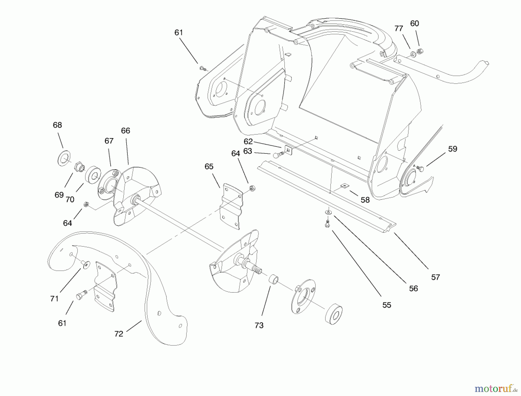 Toro Neu Snow Blowers/Snow Throwers Seite 1 38171 - Toro CCR Powerlite Snowthrower, 1998 (8900001-8999999) AUGER ASSEMBLY