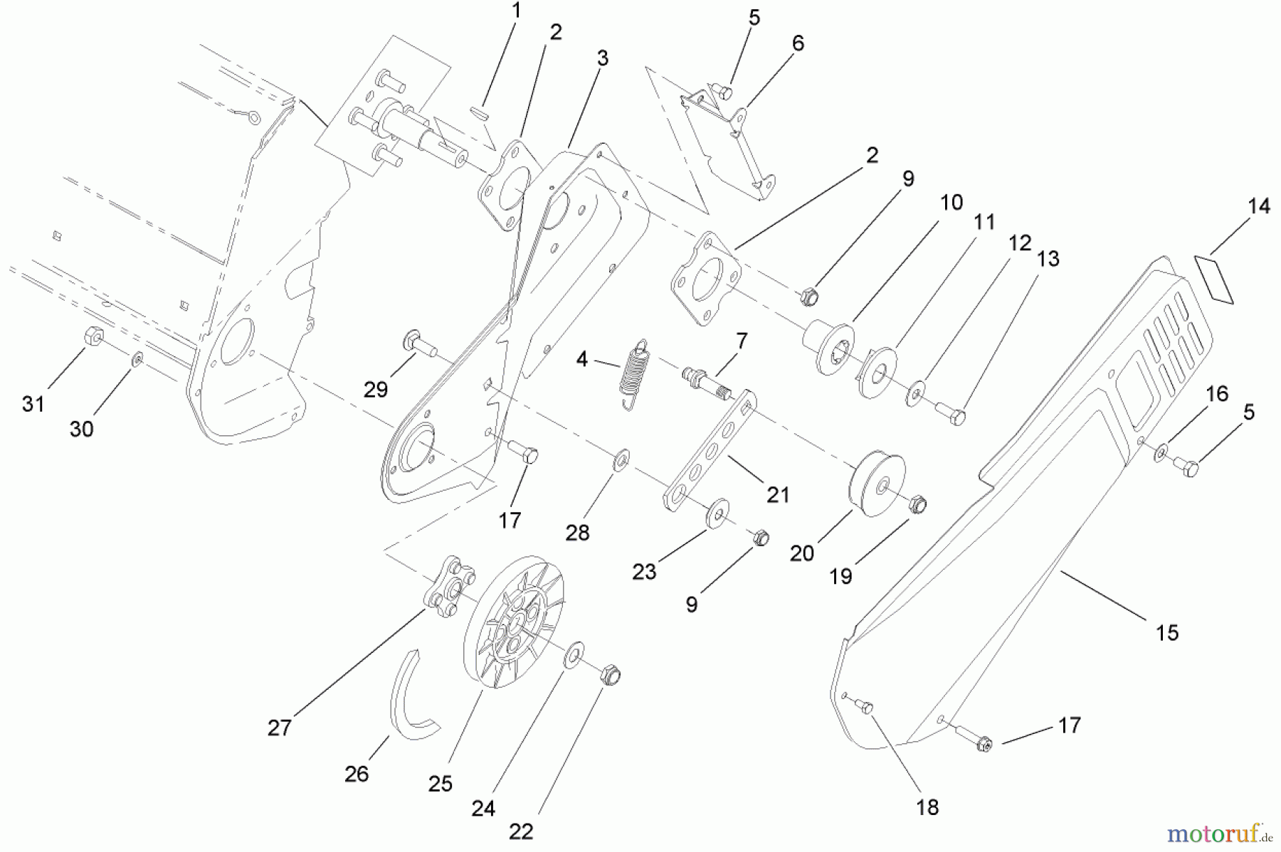  Toro Neu Snow Blowers/Snow Throwers Seite 1 38172 - Toro Powerlite Snowthrower, 2005 (250010001-250999999) IMPELLER DRIVE ASSEMBLY