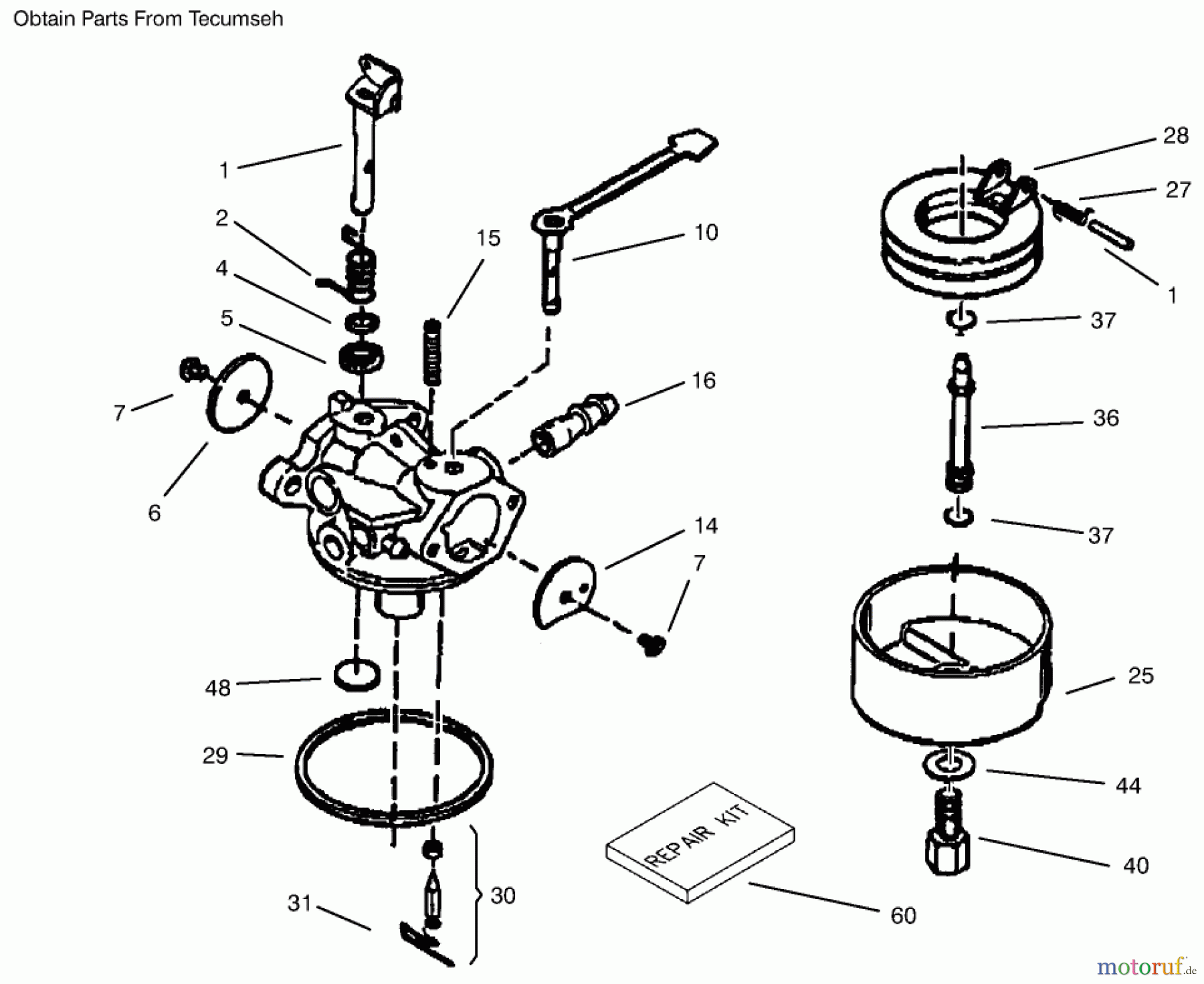  Toro Neu Snow Blowers/Snow Throwers Seite 1 38183 - Toro CCR Powerlite Snowthrower, 2000 (200000001-200999999) CARBURETOR NO. 640086